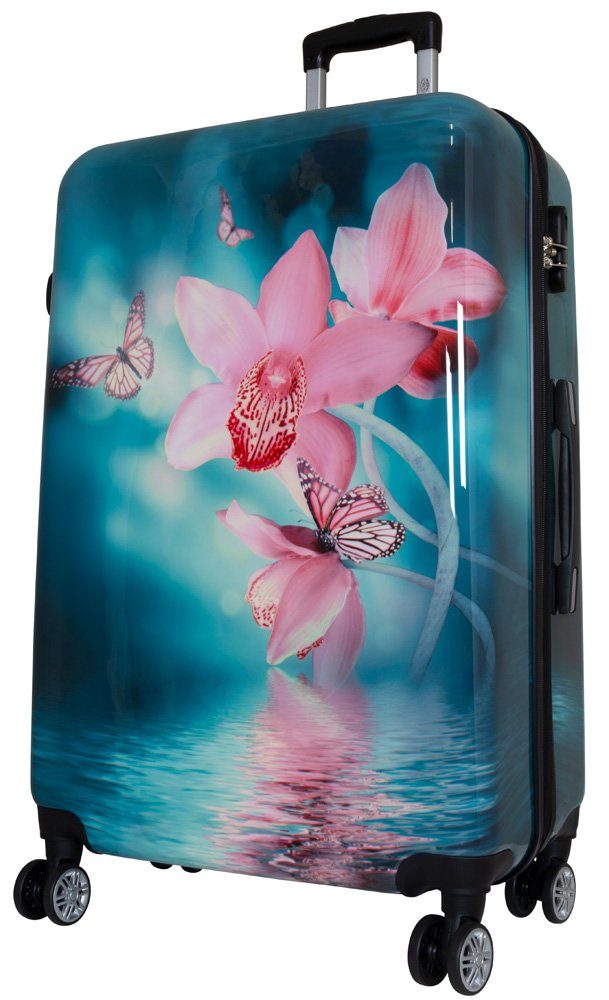 Trendyshop365 Hartschalen-Trolley Orchidee, bunter Koffer mit günstig online kaufen