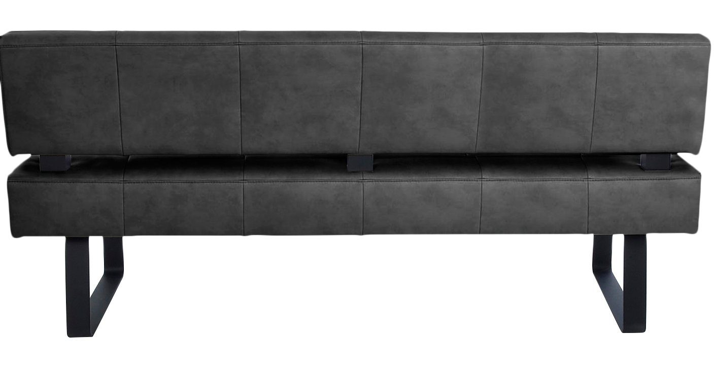 K+W Komfort & Wohnen Essbank Spider II Polsterbank, Sitzsteppung, bequem durch Sandwichbauweise, Metallkufe in schwarz
