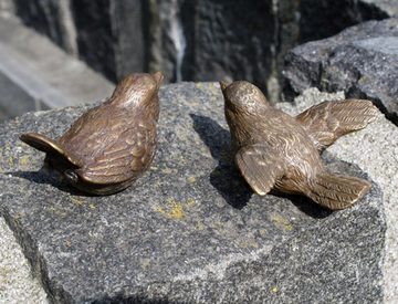 Bronzeskulpturen Skulptur Bronzefigur kleines Vogelpaar