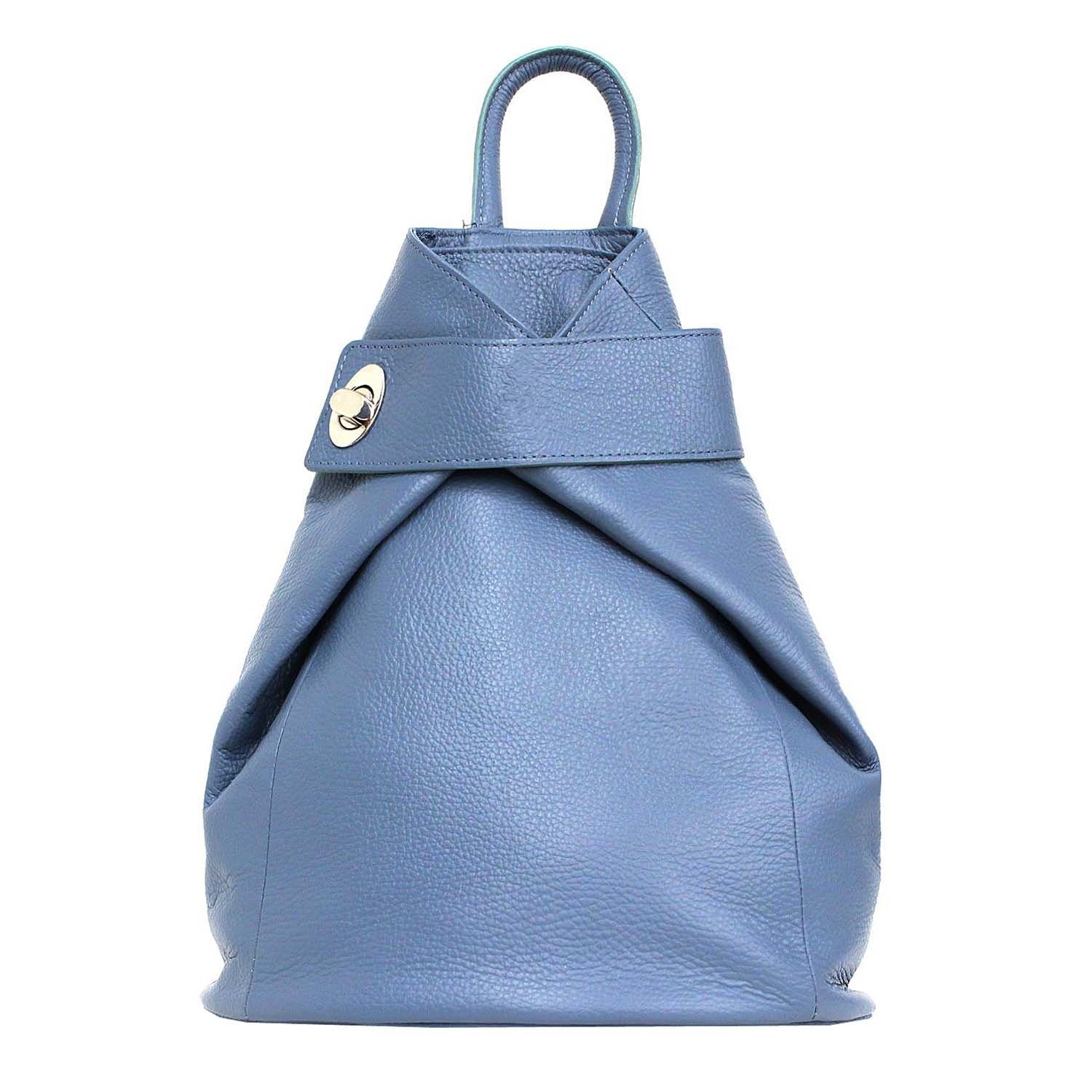 ITALYSHOP24 Rucksack Made in Italy Damen Leder Rucksack Schultertasche, als  Umhängetasche & Handtasche tragbar, XL Shopper