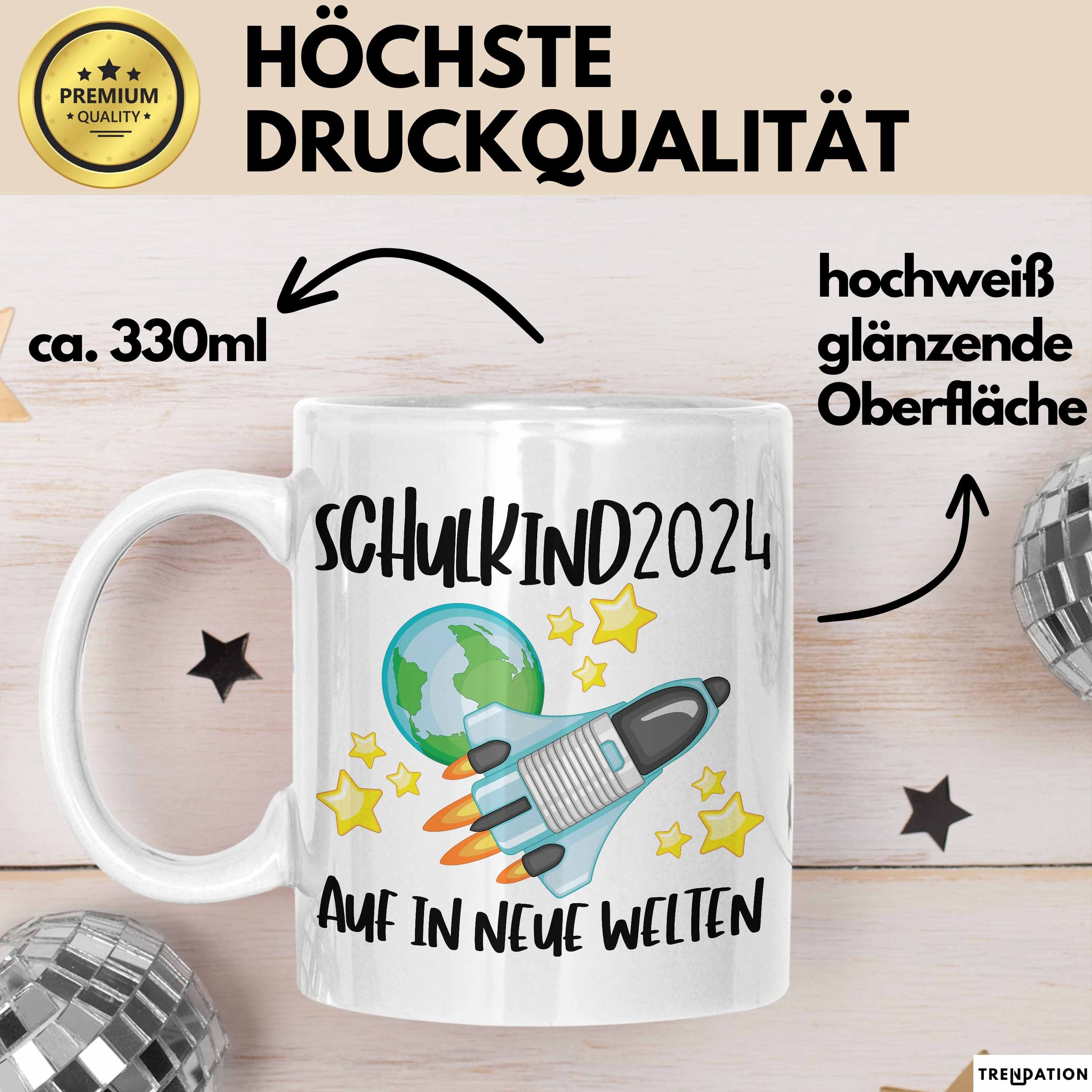 Trendation Tasse Trendation - Schulkind 2024 Einschulung Mädchen Junge Geschenk