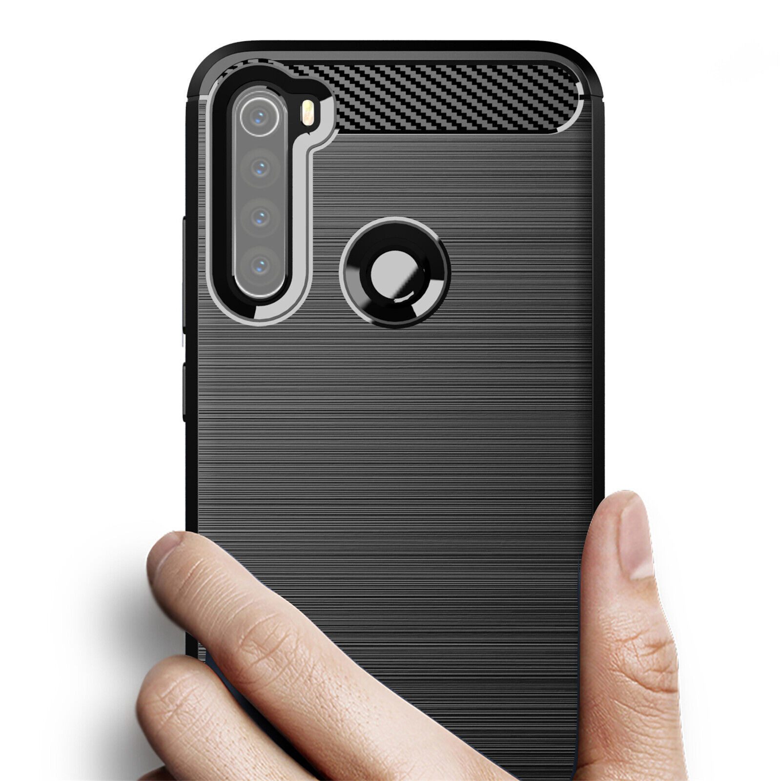 betterfon Smartphone-Hülle Handytasche Carbon Hülle für Xiaomi Redmi Note Back Cover TPU Case, Stoßfeste 3-Lagen-Panzerung & millimetergenauer Passform