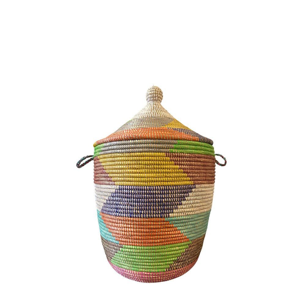 Wäschekorb Wäschekorb Senegal M - Zick Zack - Bunt, Handgeflochtener Wäsche günstig online kaufen