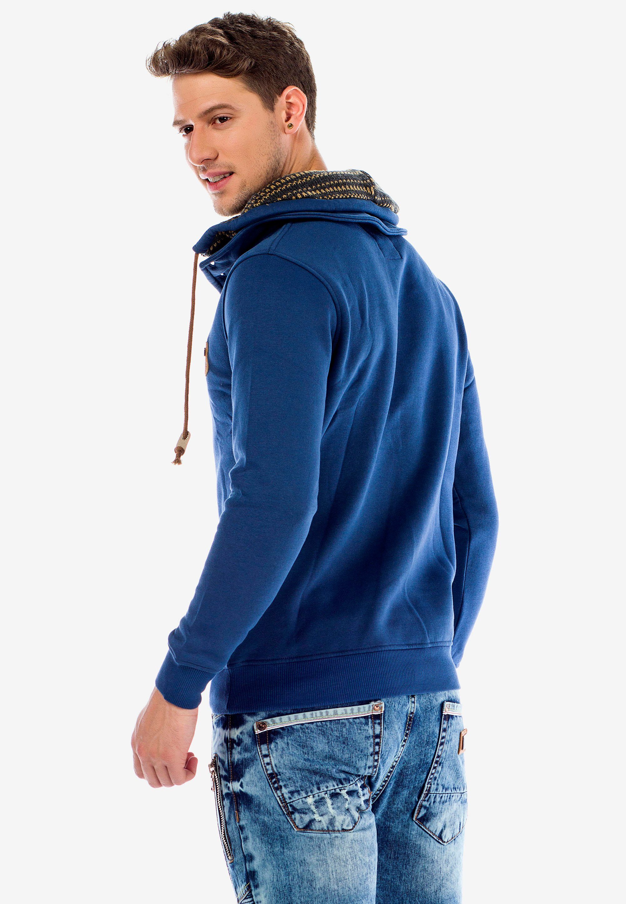 Sweatshirt Cipo & indigo Kragen mit Baxx Doppelte