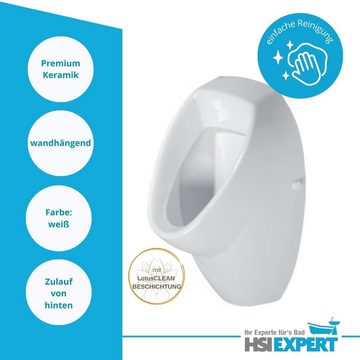 GEBERIT Urinal Urinal ohne Deckel Geberit Element Drückerplatte, Keramik, Wasserspülung, (Spar-Set, Komplettset)