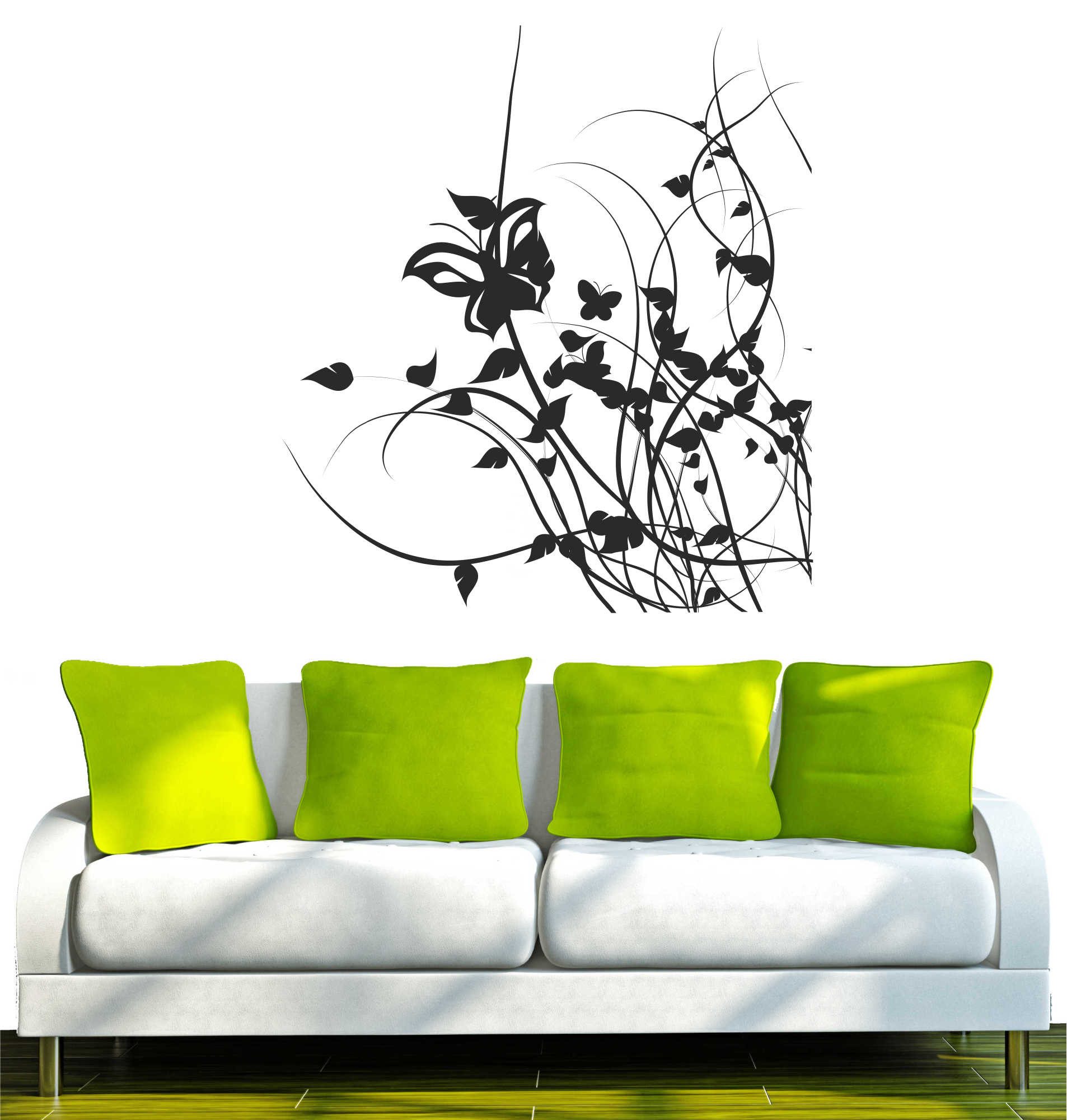 INDIGOS UG Wandtattoo Wandtattoo - Wandaufkleber - w207 Baum Blume Ranke Wa günstig online kaufen