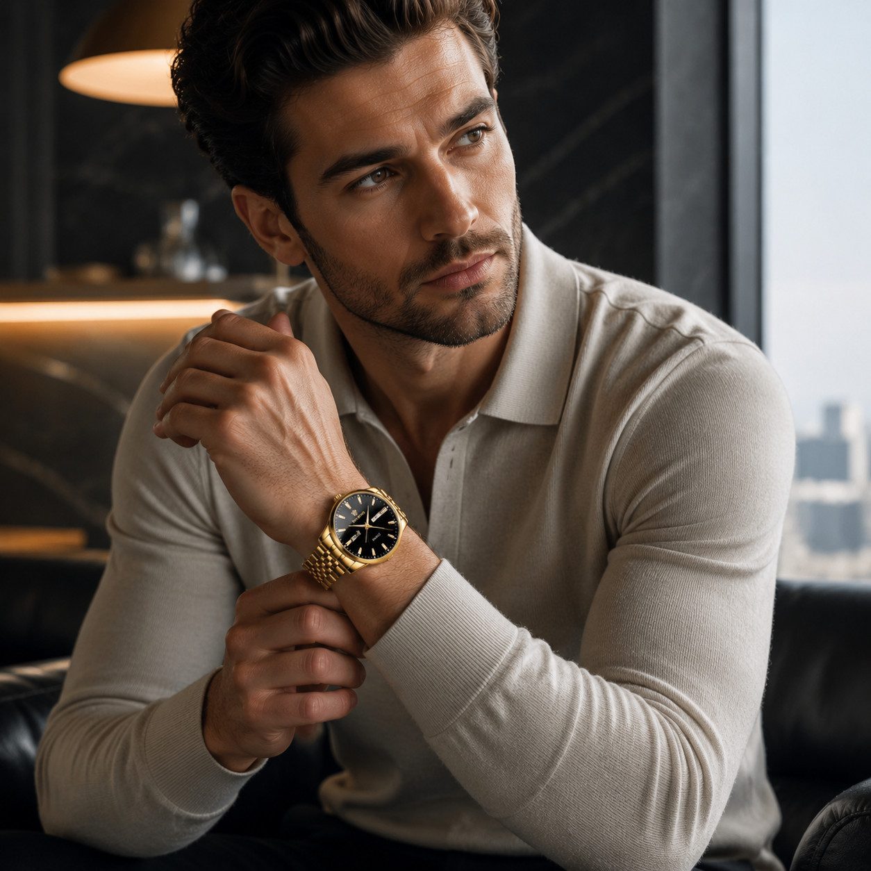 Toomoke Quarzuhr Edelstahl Armbanduhr, Herrenuhr, Automatikuhr mit 5ATM, (mit Bandkürzer und Uhrenbox), Geschenk für Männer), mit Datumsanzeige,Business-Uhr, Metall,Datum Analog