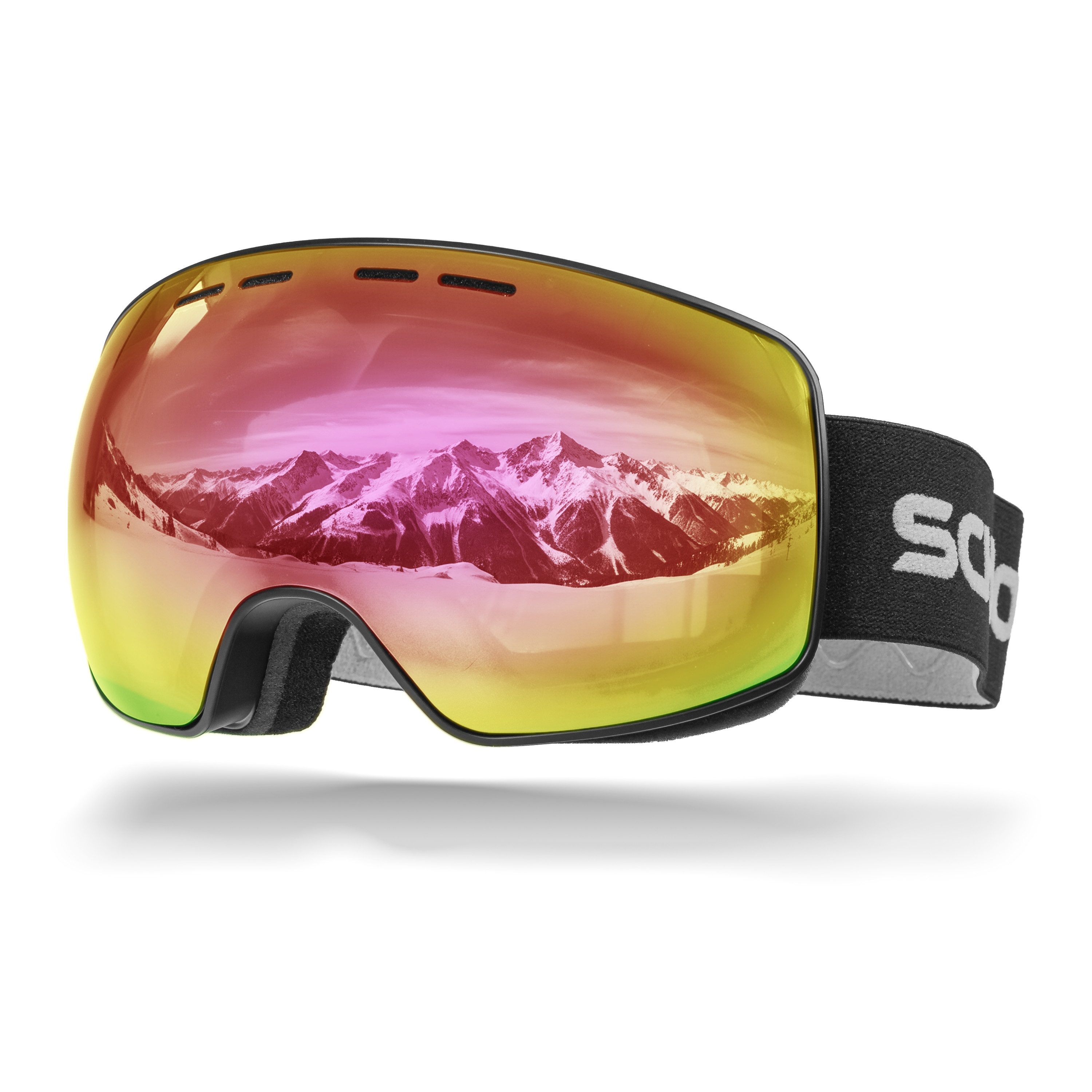SCHNORR Sportbrille Schnorr Skibrille Ventra - Sphärisch, Pink (S2), Full REVO, Anti-Fog, (1-St), Full REVO-Beschichtung Pink (S2)