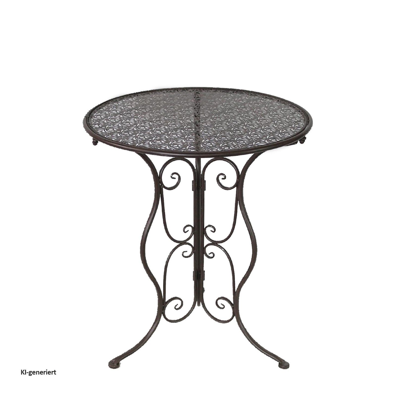HTI-Living Garten-Essgruppe Bistroset aus Metall 3-teilig, detailreich verzier, (Set, 3-tlg., 1 Tisch 2 Klappstühle ohne Dekoration), Sitzgruppe Metall