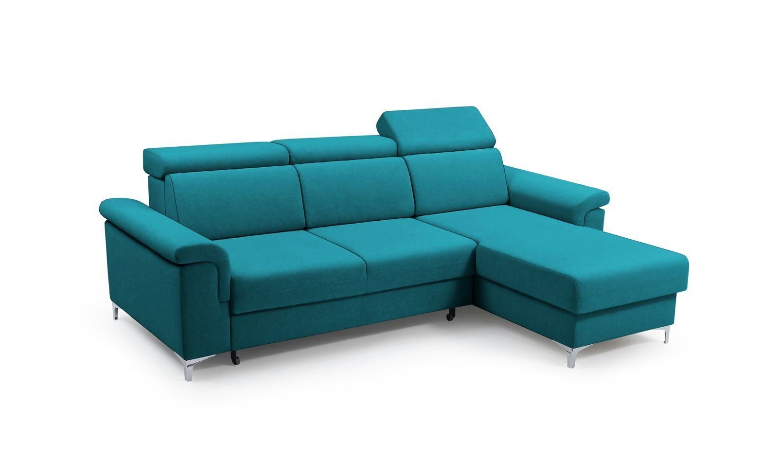 Beautysofa Ecksofa 252cm Ecksofa universelle Polsterecke MARTIN mit Schlaffunktion