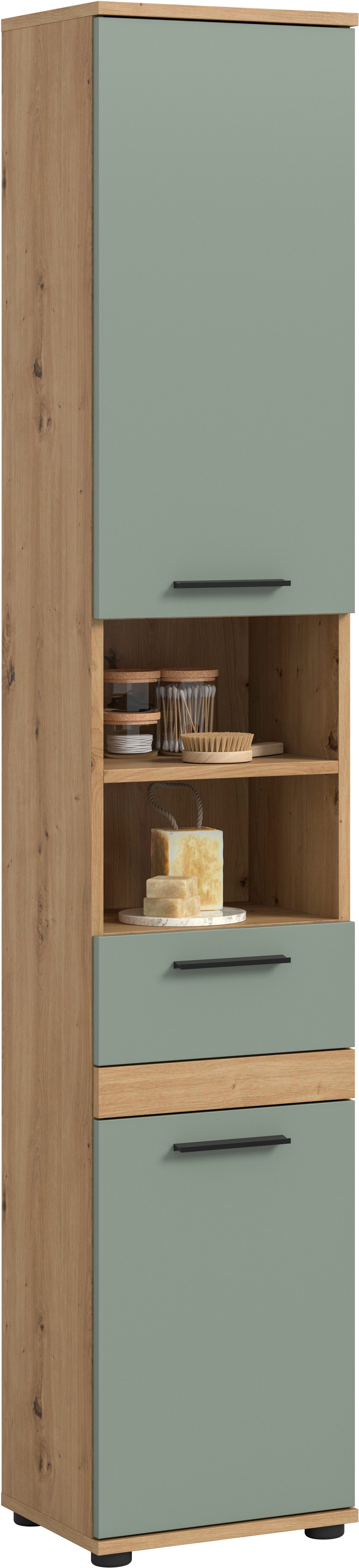 welltime Hochschrank LUCCA, Breite 35cm, 2 Türen, 1 Schubkasten, 2 Fächer