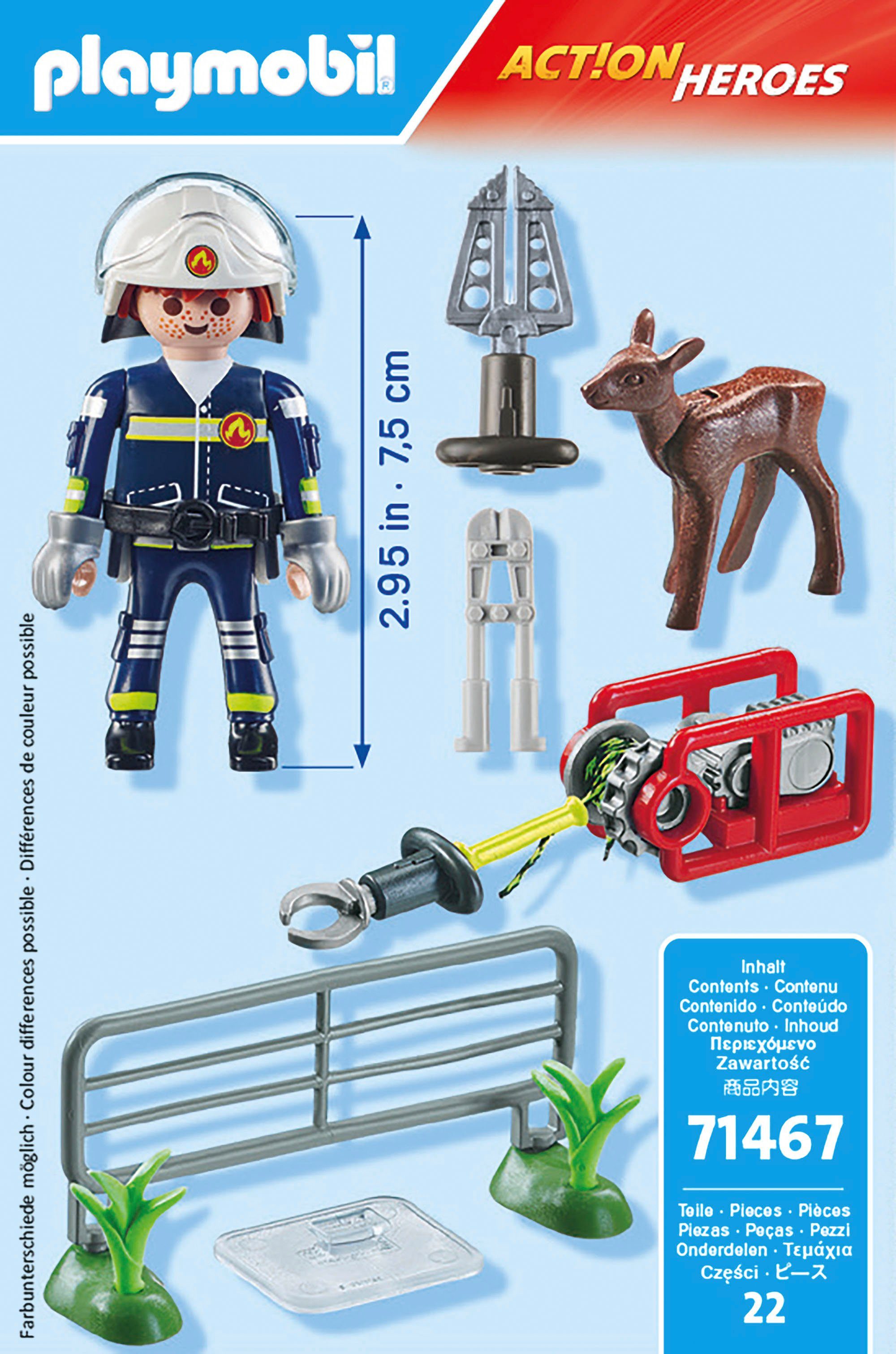 Playmobil® Feuerwehr-Tierrettung (71467), Action Heroes Konstruktions-Spielset, (22 St), Made in Europe – Bild 4 von 4