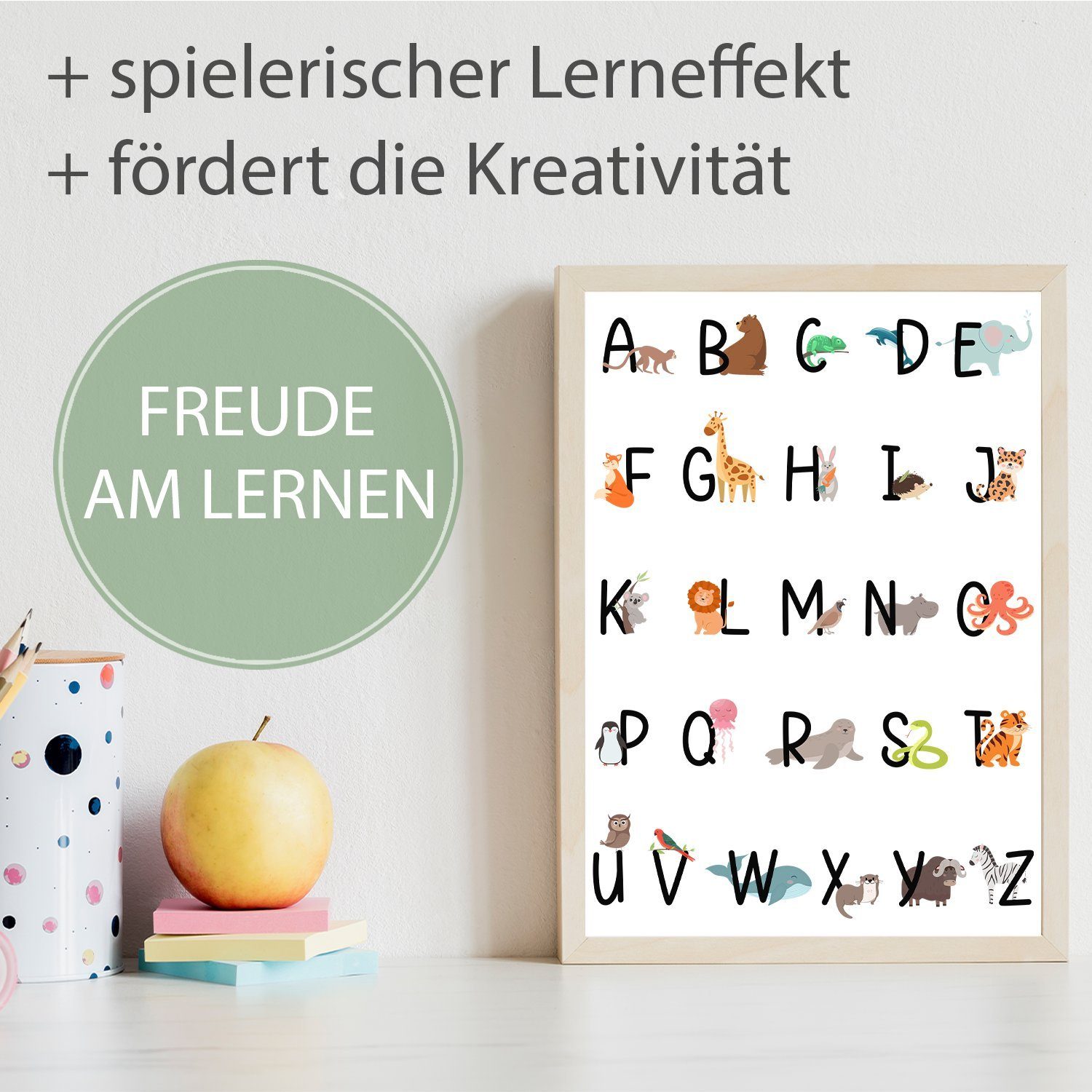 Tigerlino Poster Alphabet Lernposter Kinderzimmer Wandbild günstig online kaufen