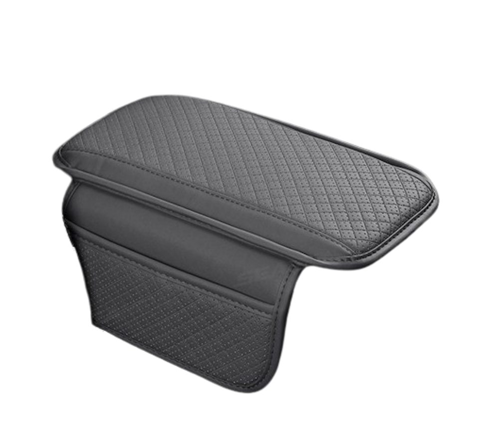 Armlehne Leder Armlehnenpolster Auto Memory Foam Konsole mit Tasche DE.
