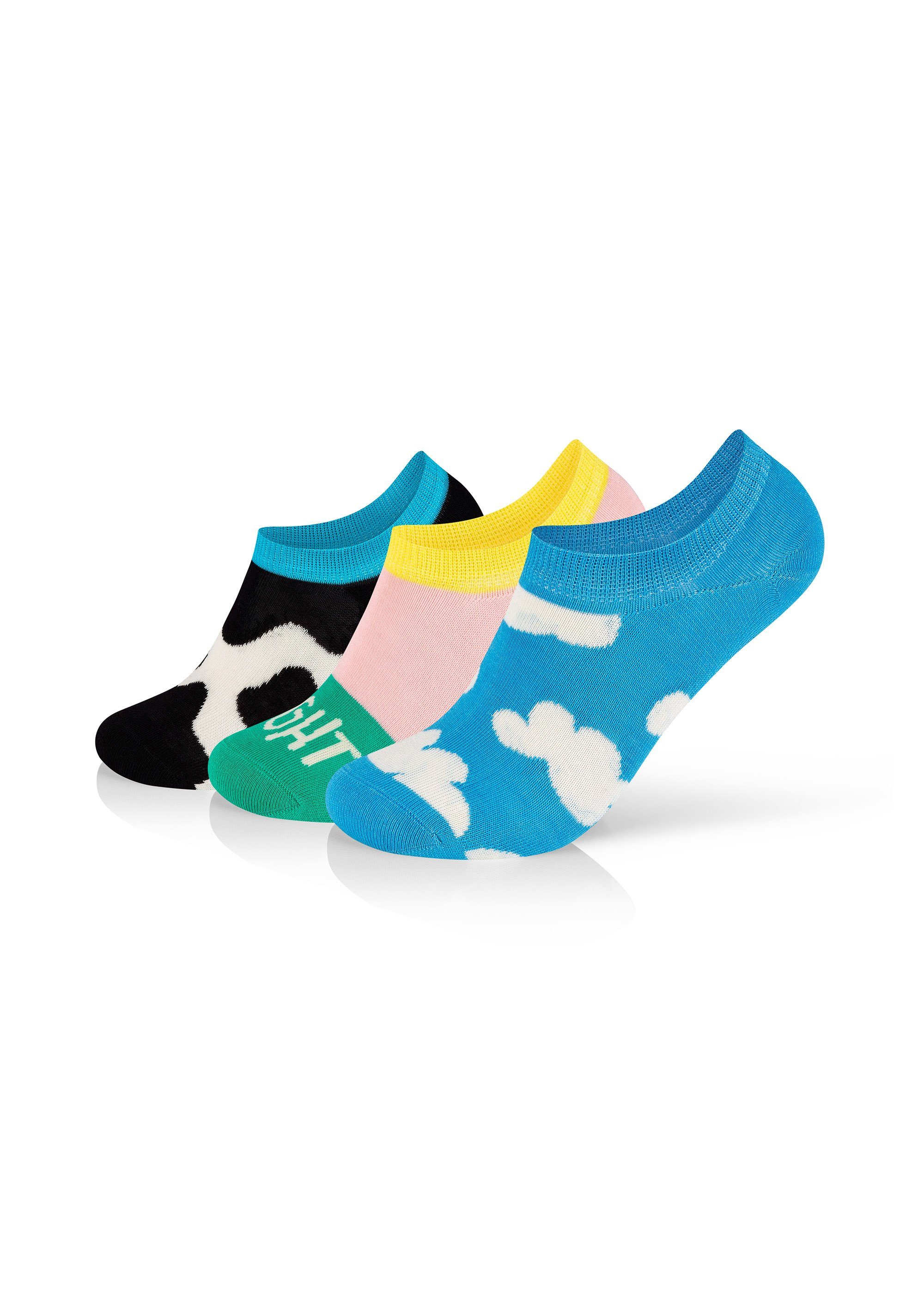 Baumwolle Summer 3-Pack gekämmte Happy Day Show Sock Sneakersocken Socks No