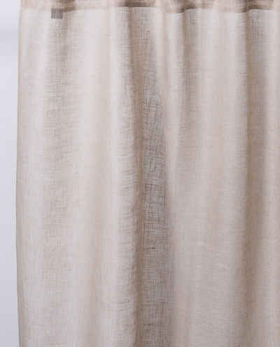 Vorhang »Vorhang blickdicht 100% Leinen unifarben handgefertigt«, Indradanush, verdeckteSchlaufen (1 St), Store, hinterlegte Schlaufen, Vorhangschal, geeignet für Gardinenstangen
