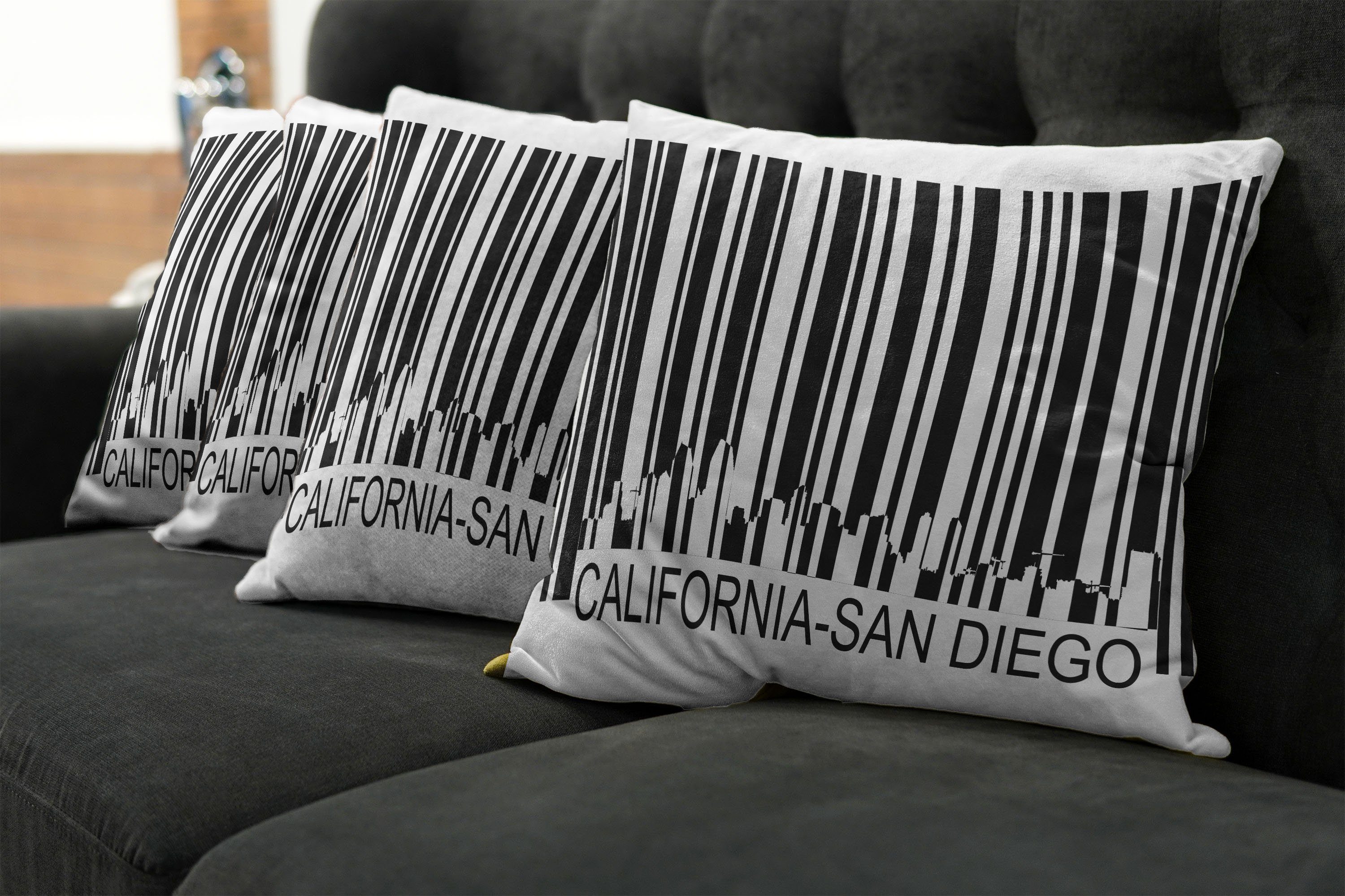 Barcode Stück), Stadt Doppelseitiger Kissenbezüge in der Modern Accent Gebäude Diego San Digitaldruck, Abakuhaus (4