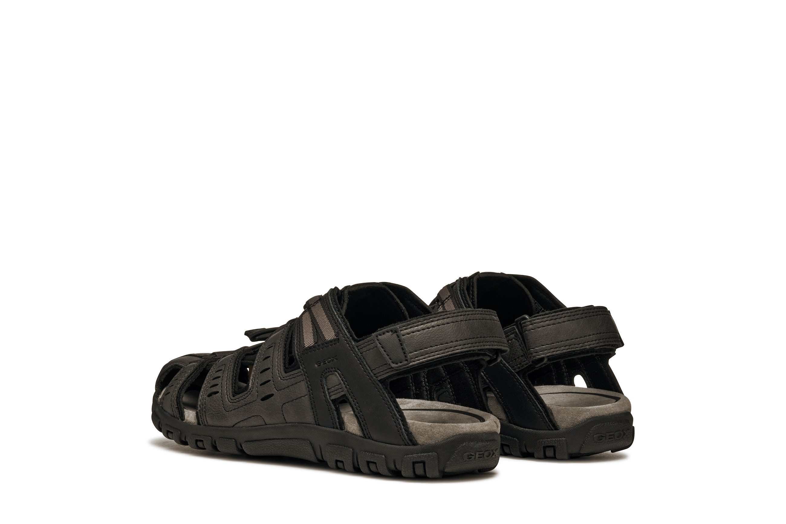 Geox UOMO SANDAL STRADA C Sandale, Sommerschuh, Klettschuh, Outdoorsandale, mit Lederfußbett