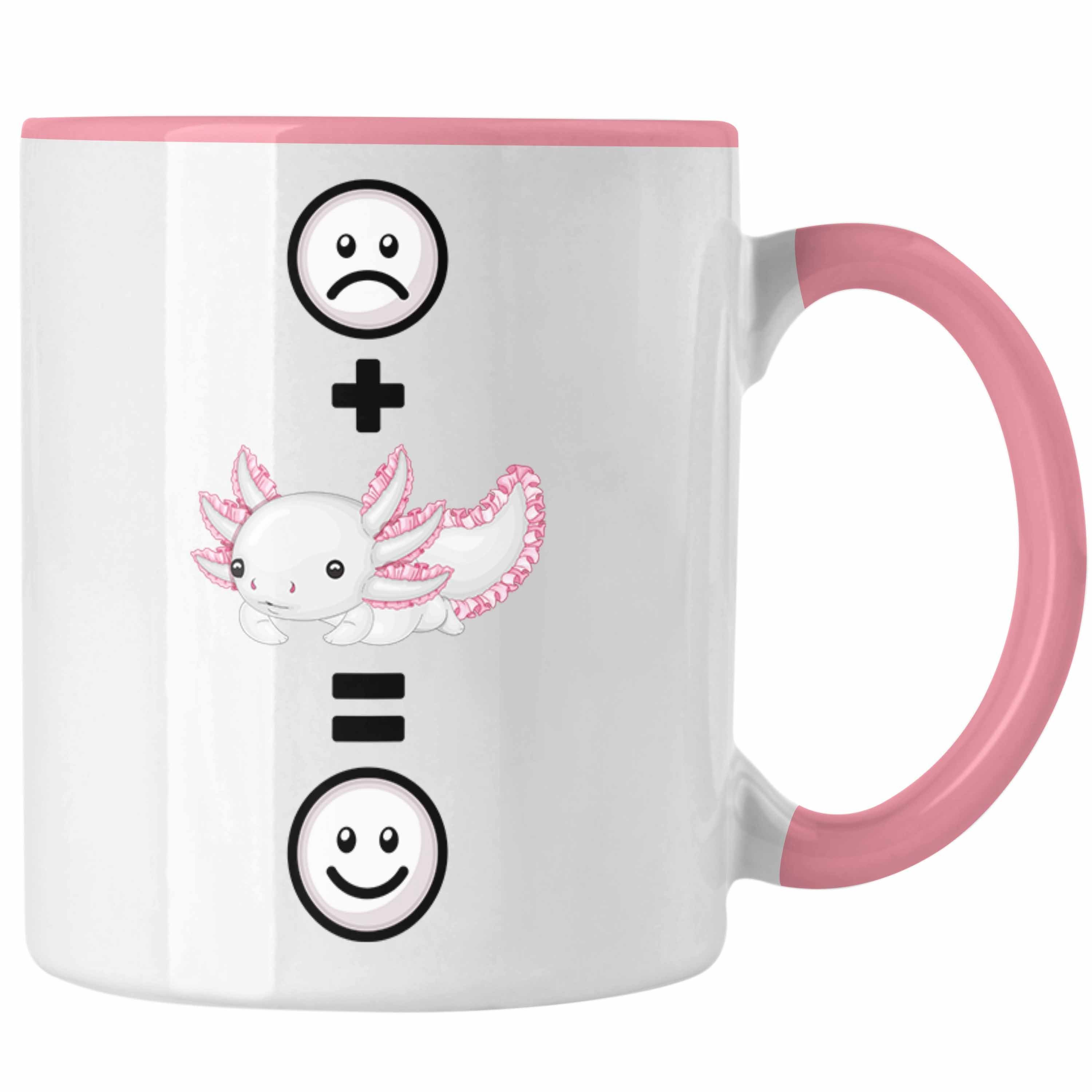 Trendation Tasse Axolotl Tasse Geschenk für Axolotl Schwanzlurch-Fans Lustige Geschenki Rosa