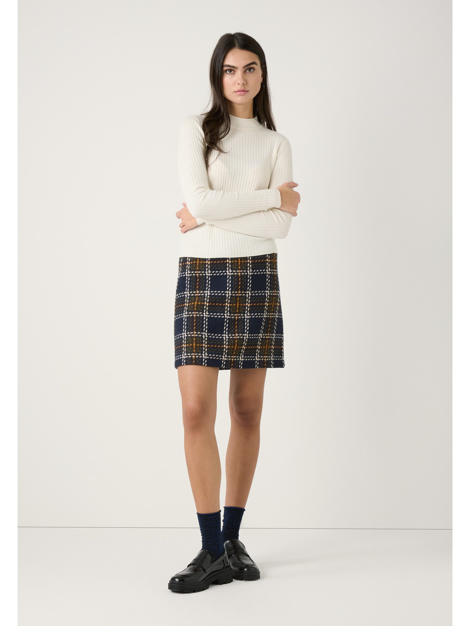 MORE&MORE Bleistiftrock Kurzer Karorock, schmal günstig online kaufen