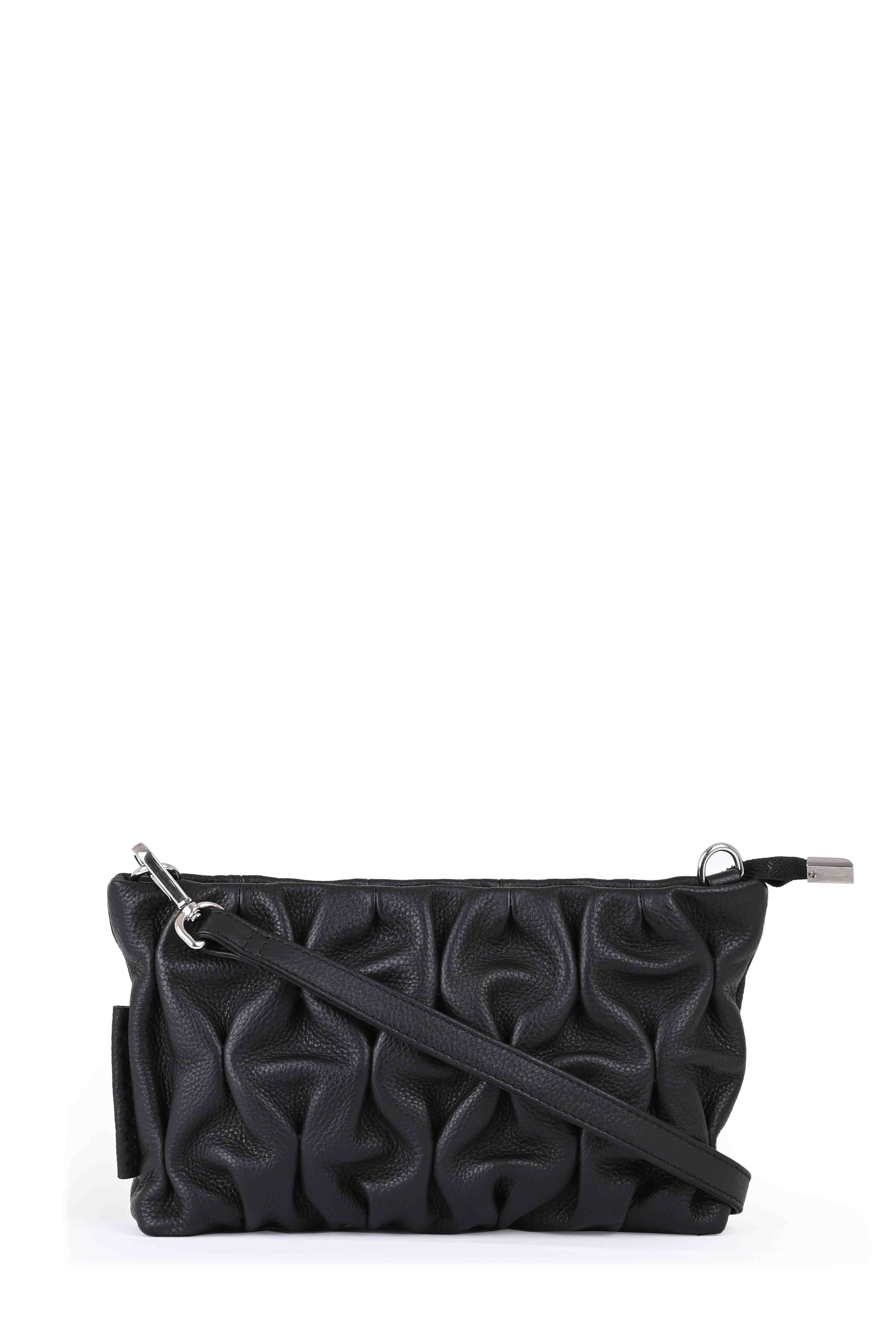 Abendtasche ALVA Clutch Abendtasche Leder kleine Tasche Knautschtasche