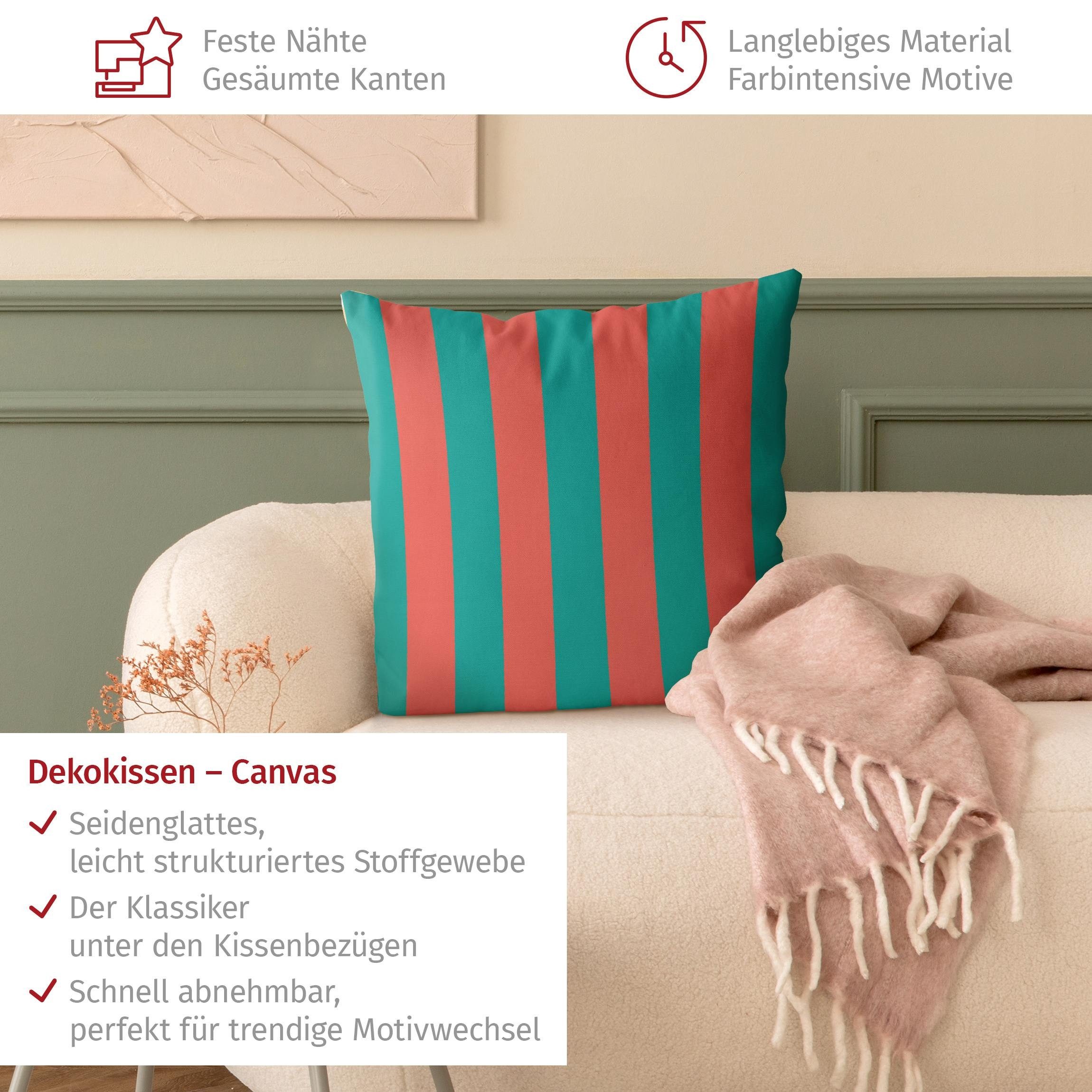 Bilderdepot24 Dekokissen drinnen Kissenhülle/ Sofakissen/ Zierkissen türkis Muster Pop Art, Bezug mit / ohne Füllung Zierkissen Outdoor Sofa Bett