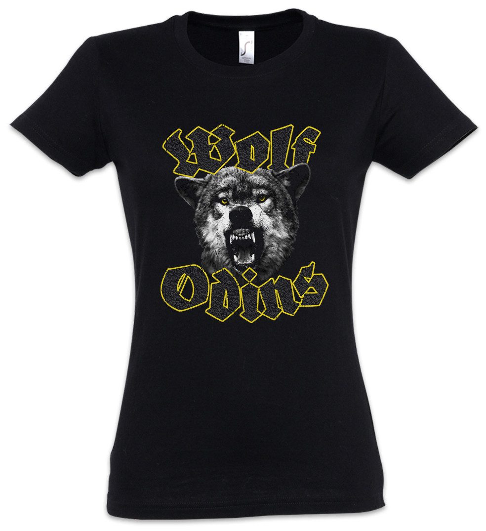 Urban Backwoods Print-Shirt Wolf Odins Damen T-Shirt Geri Freki Thor Odin Wikinger Vikings Mjölnir (1-tlg) Walhalla Midgard Asgard Loki