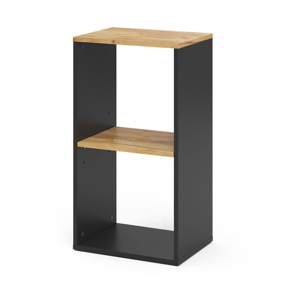 Vicco Bücherregal Tomy, Anthrazit/Goldkraft Eiche, 40 x 74 cm mit 2 offenen günstig online kaufen