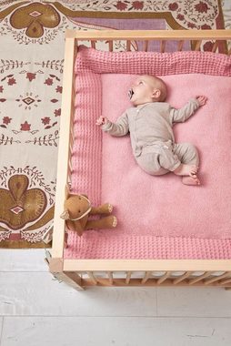 Meyco Baby Laufgittereinlage Waffel Teddy Old Pink, (1-tlg), 80x100cm