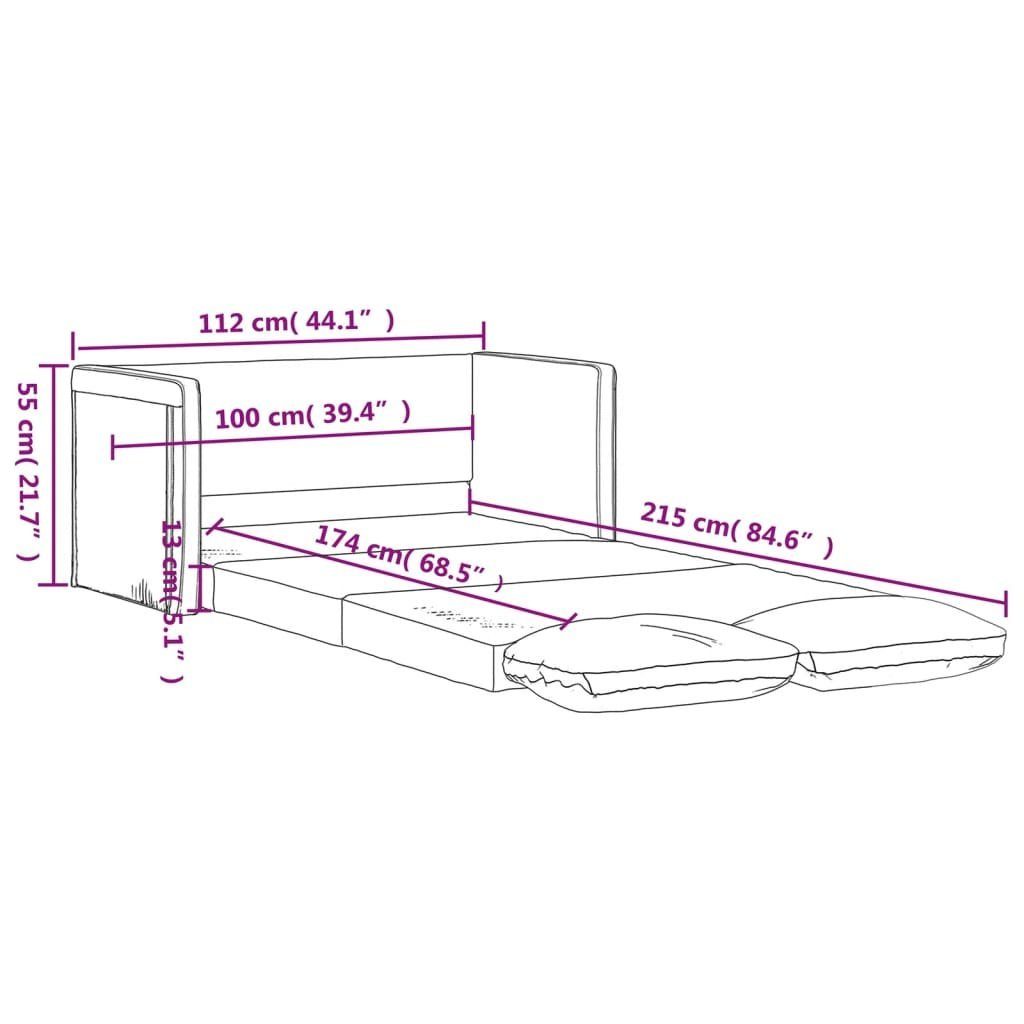 DOTMALL Schlafsofa Schlafsofa, 2 in 1 cm Schlaffunktion,112x174x55 mit Bodensofa, Grau