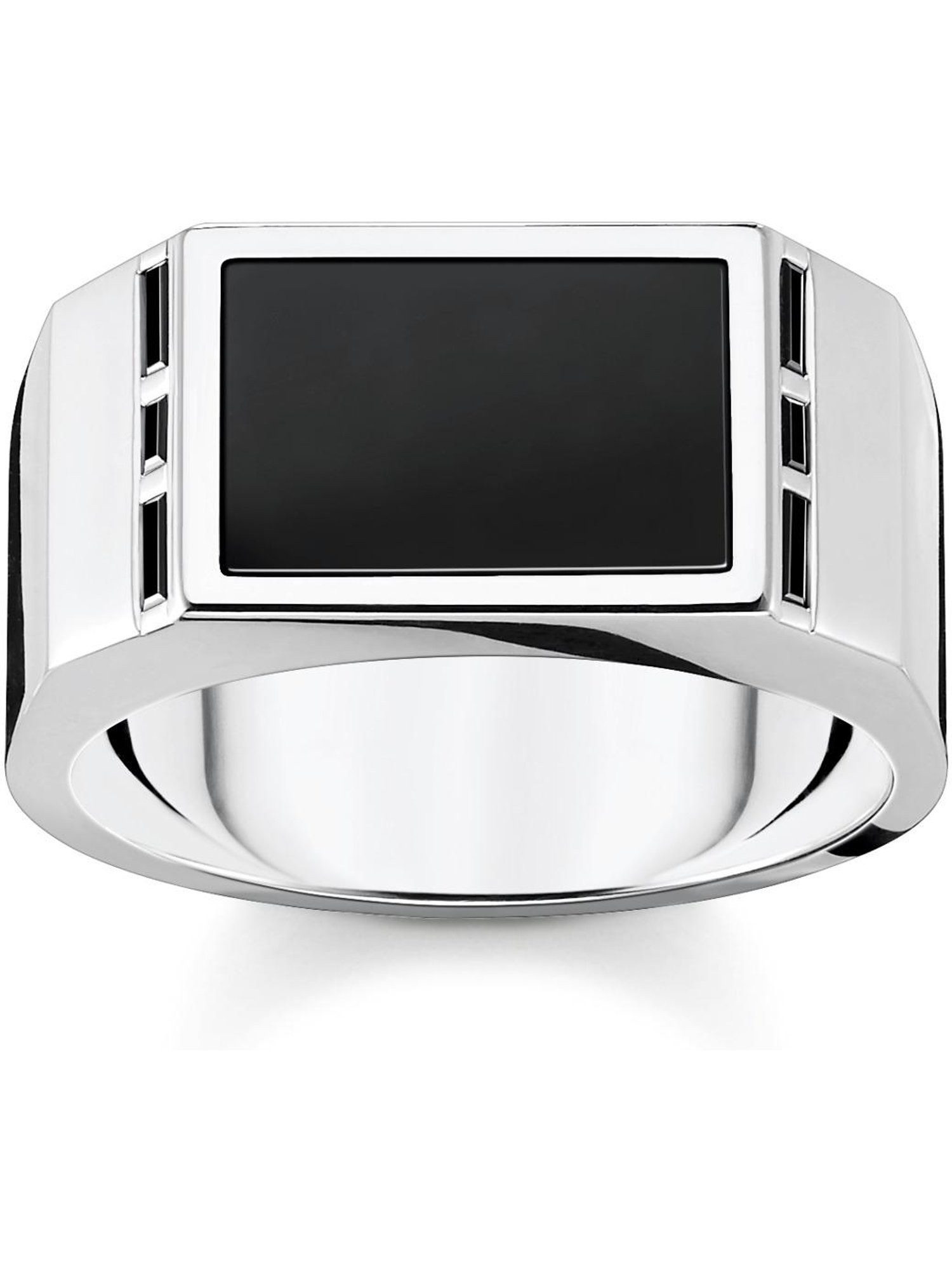 THOMAS SABO Fingerring Thomas Sabo Damen-Damenring 925er Silber Zirkonia, Onyx