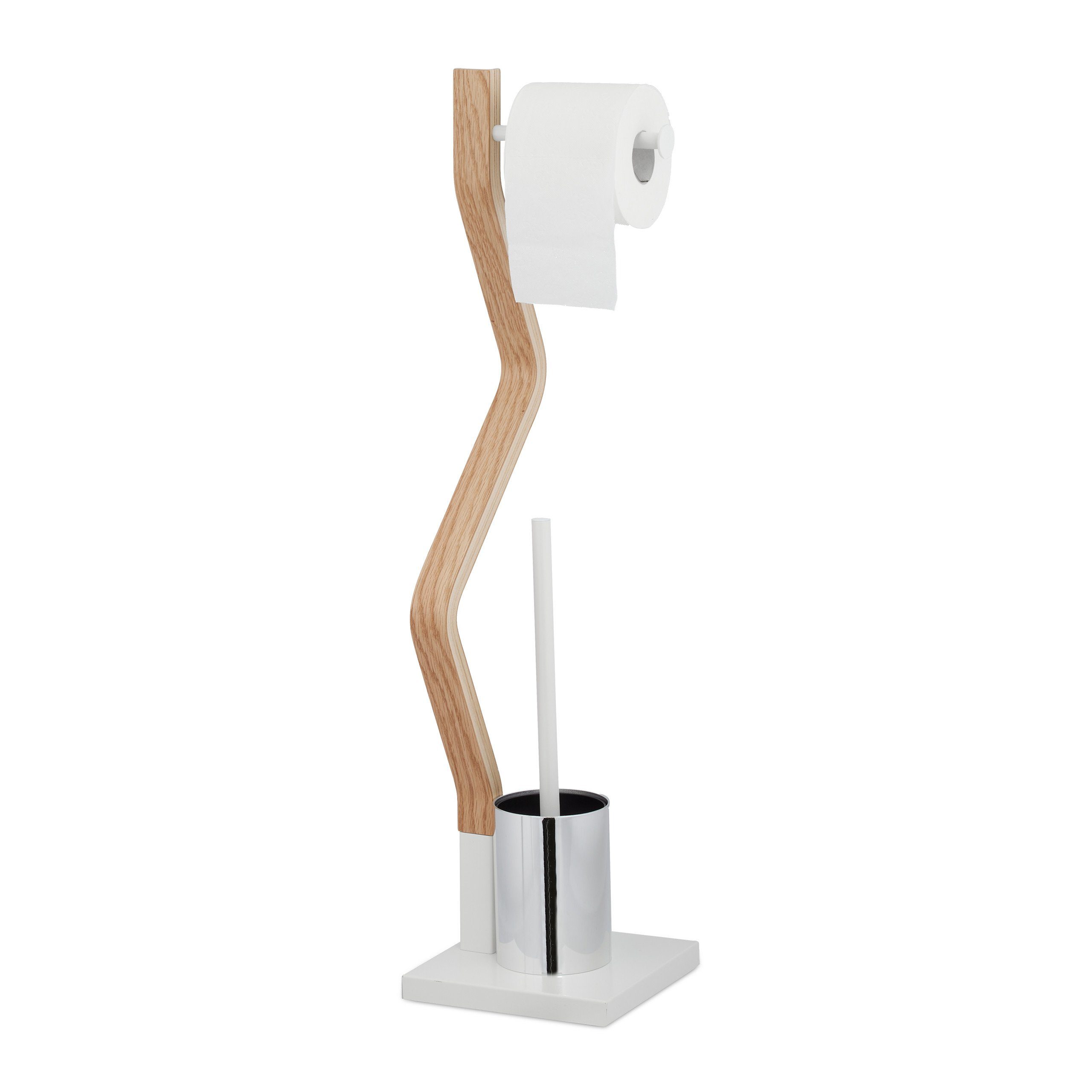 relaxdays Badezimmer-Set WC Garnitur stehend weiß günstig online kaufen
