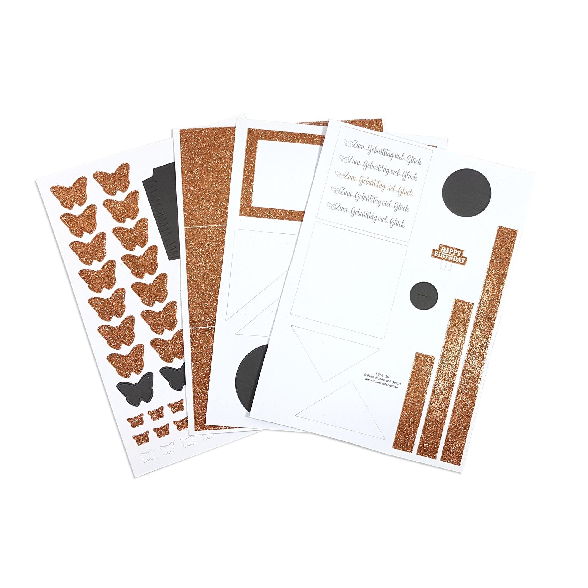 Frau WUNDERVoll Papierdekoration DIY Explosionsbox Happy Birthday Glitter/schwarz