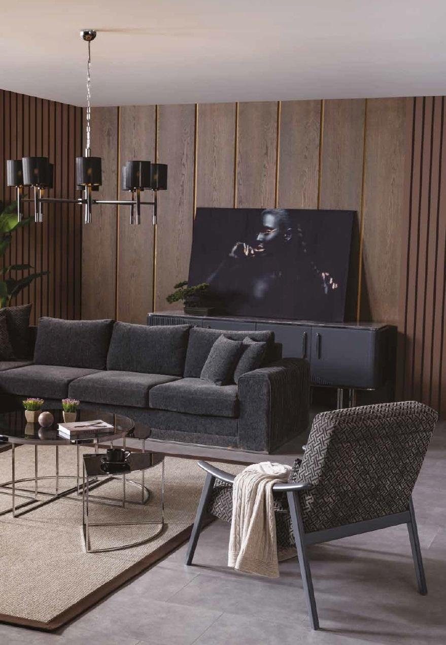 JVmoebel Ecksofa Schwarzes Ecksofa U-Form in Wohnlandschaft Europe Sofa, Sofa Polstersofa Made XXL