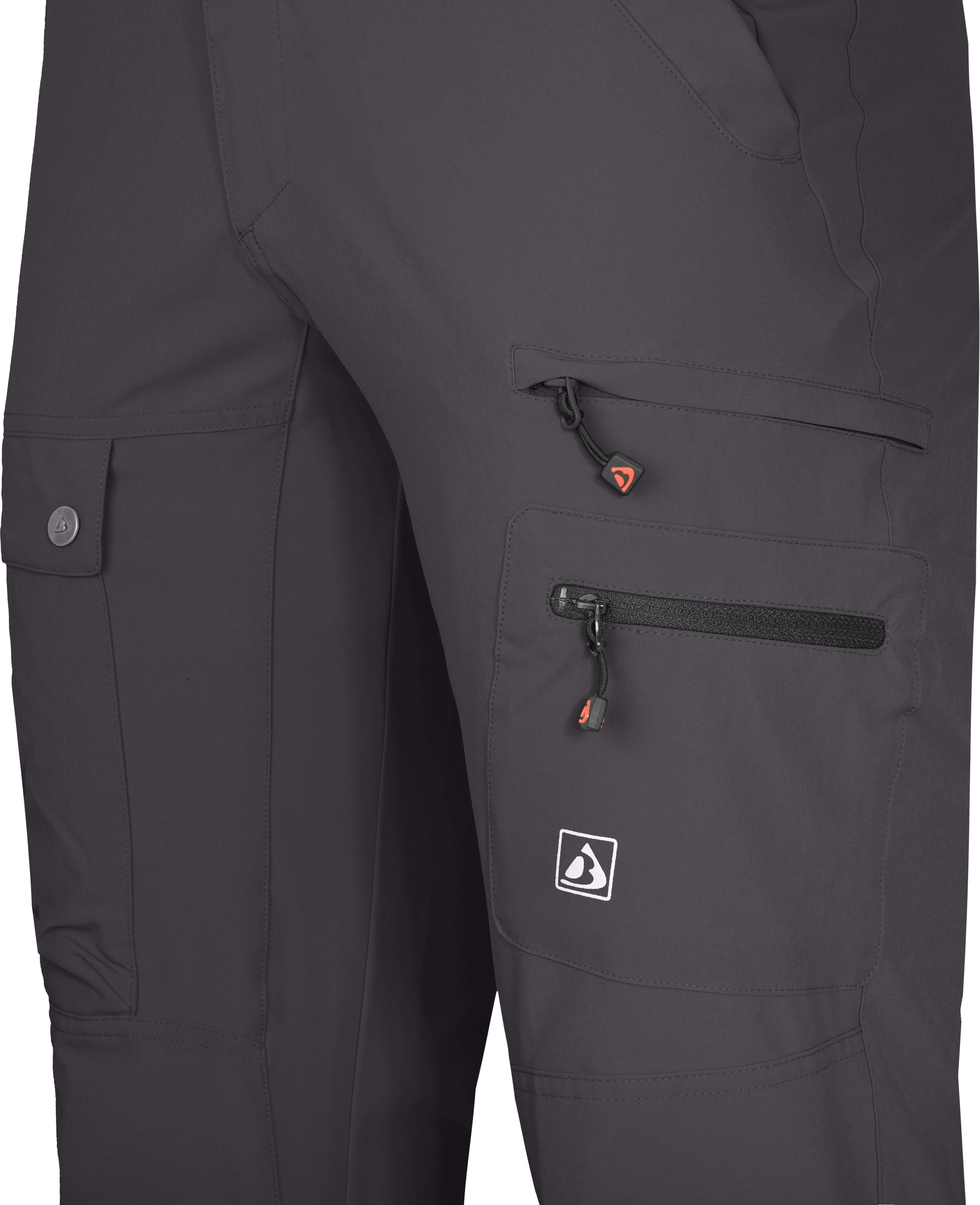 Bergson elastisch, grau Taschen, Outdoorhose Wanderhose, 7 FROSLEV Herren Normalgrößen, recycelt, COMFORT