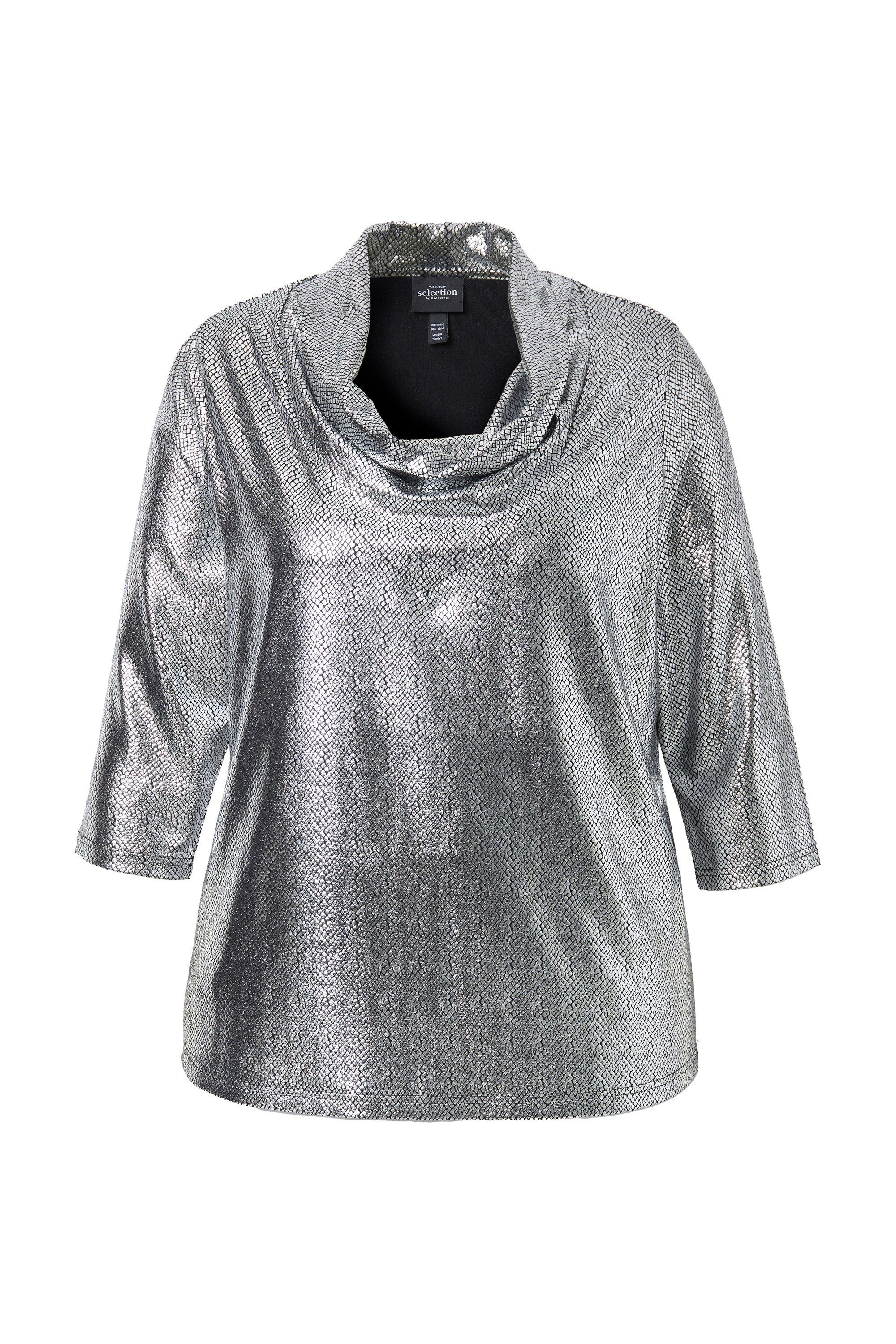 Ulla Popken T-Shirt Shirt Wasserfall-Einsatz Classic günstig online kaufen