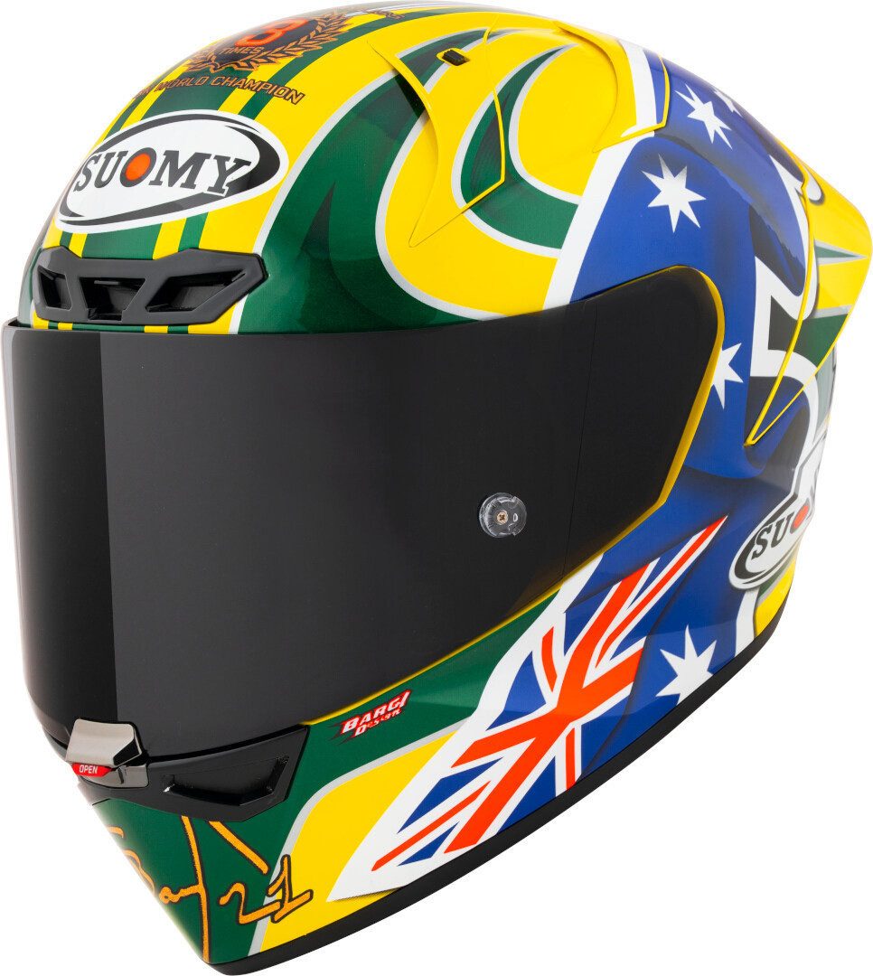 Suomy Motorradhelm S1-XR GP Troy Bayliss Replica 2005 FIM E06 Helm, Notfallsystem-polsterung (eqrs)