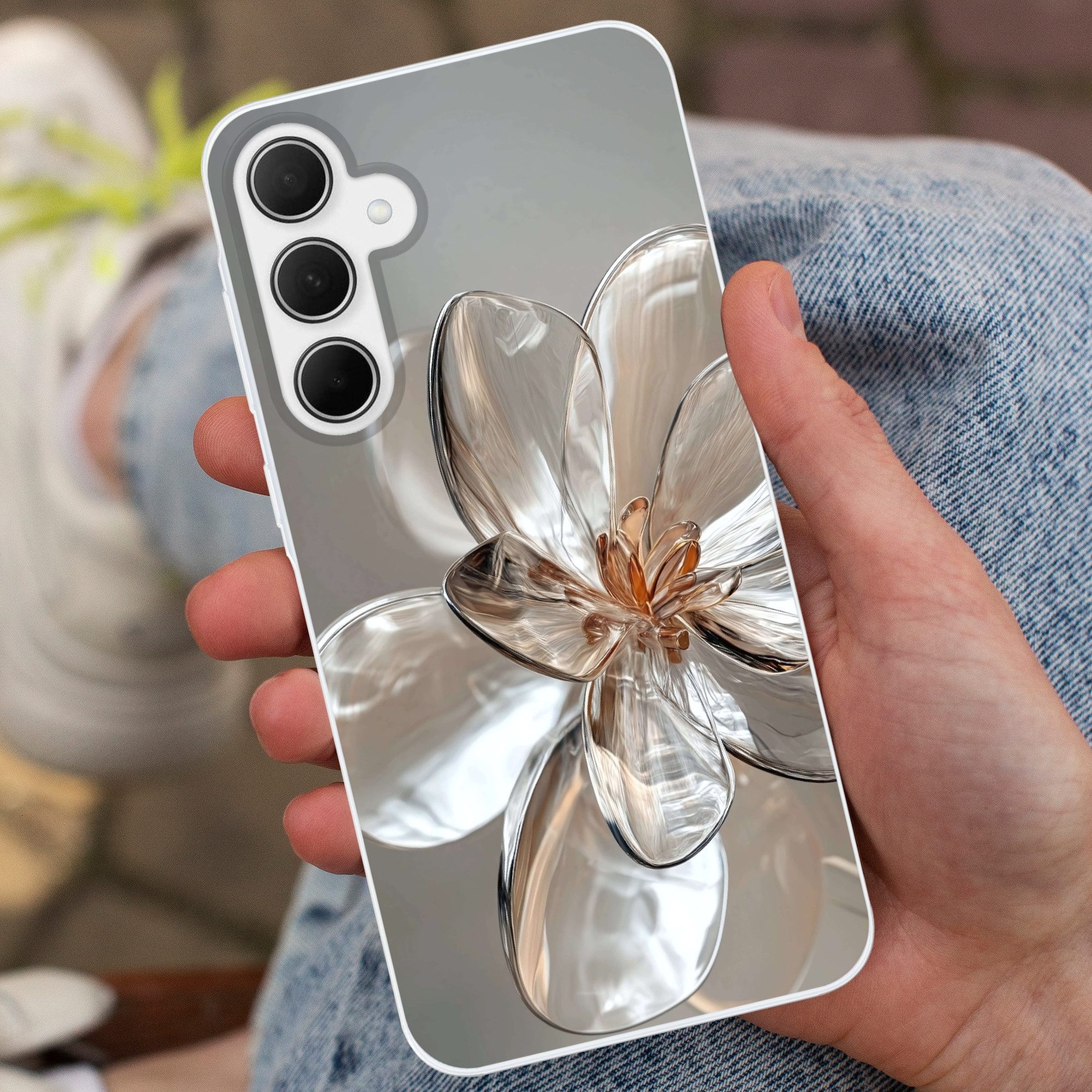 MuchoWow Handyhülle für Samsung Galaxy A35 5G Blume - Gläser - Transluzent, Smartphone-Bumper, Print, Handy Schutzhülle Dünn