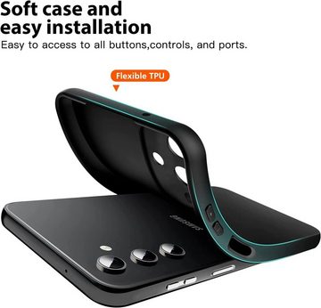 MSM Handyhülle Hülle für Samsung Galaxy A14 5G Schwarz Matt Silikon Schutz Tasche