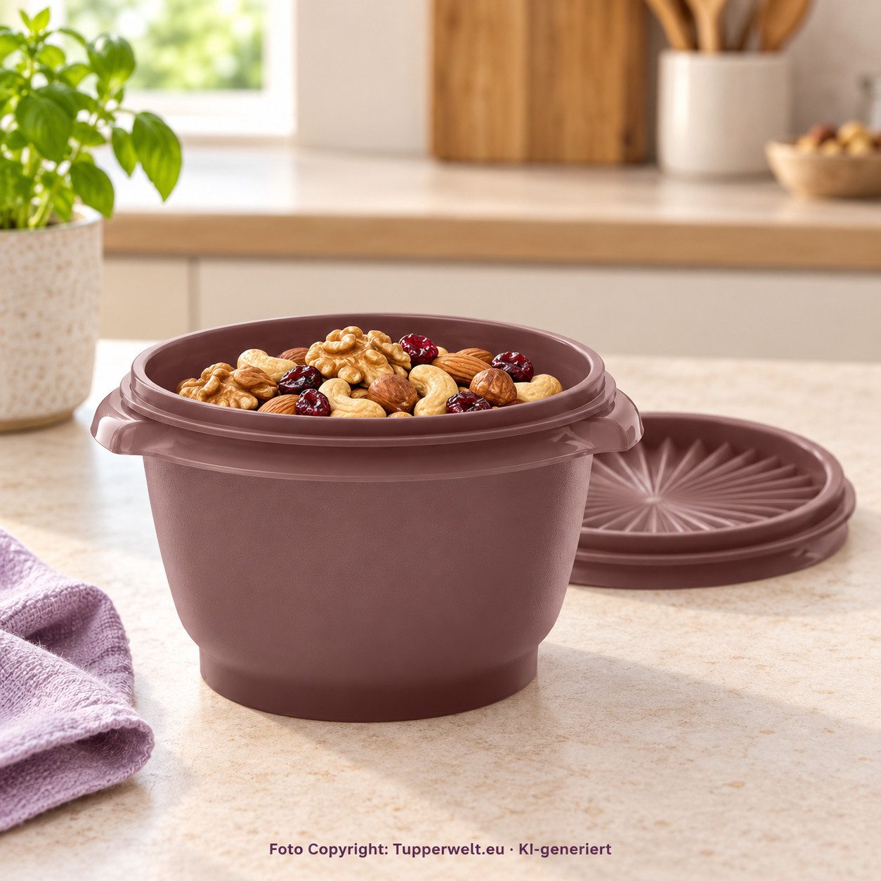 TUPPERWARE Vorratsdose Tupperware kleine Sonneschüssel in braun 600ml