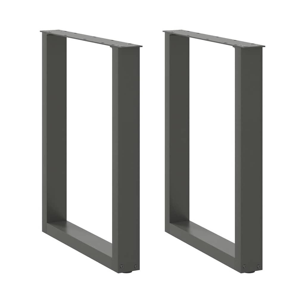Tischgestell Couchtischbeine U-Form 2 Stk Anthrazit 70x72-73 cm Stahl