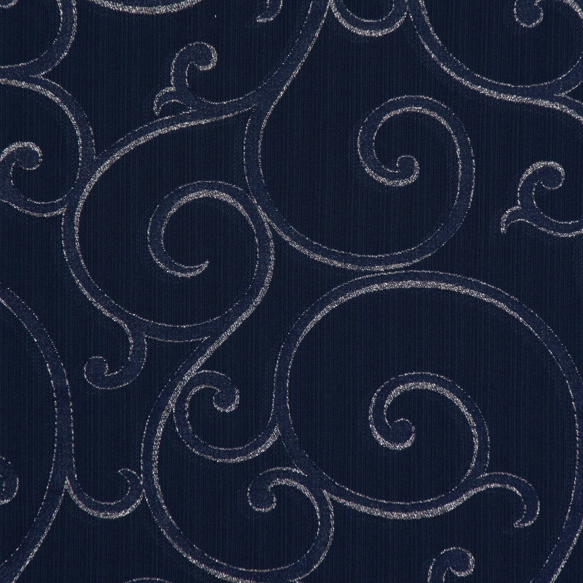 SCHÖNER LEBEN. Tischläufer SCHÖNER dunkelblau Tischläufer Lurex Schnörkel handmade silb, LEBEN. Ornamente