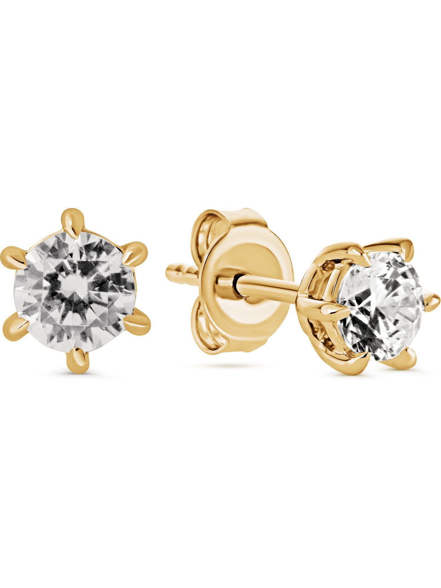 Paar Ohrstecker CHRIST Damen-Ohrstecker 585er Gelbgold 2 Diamant