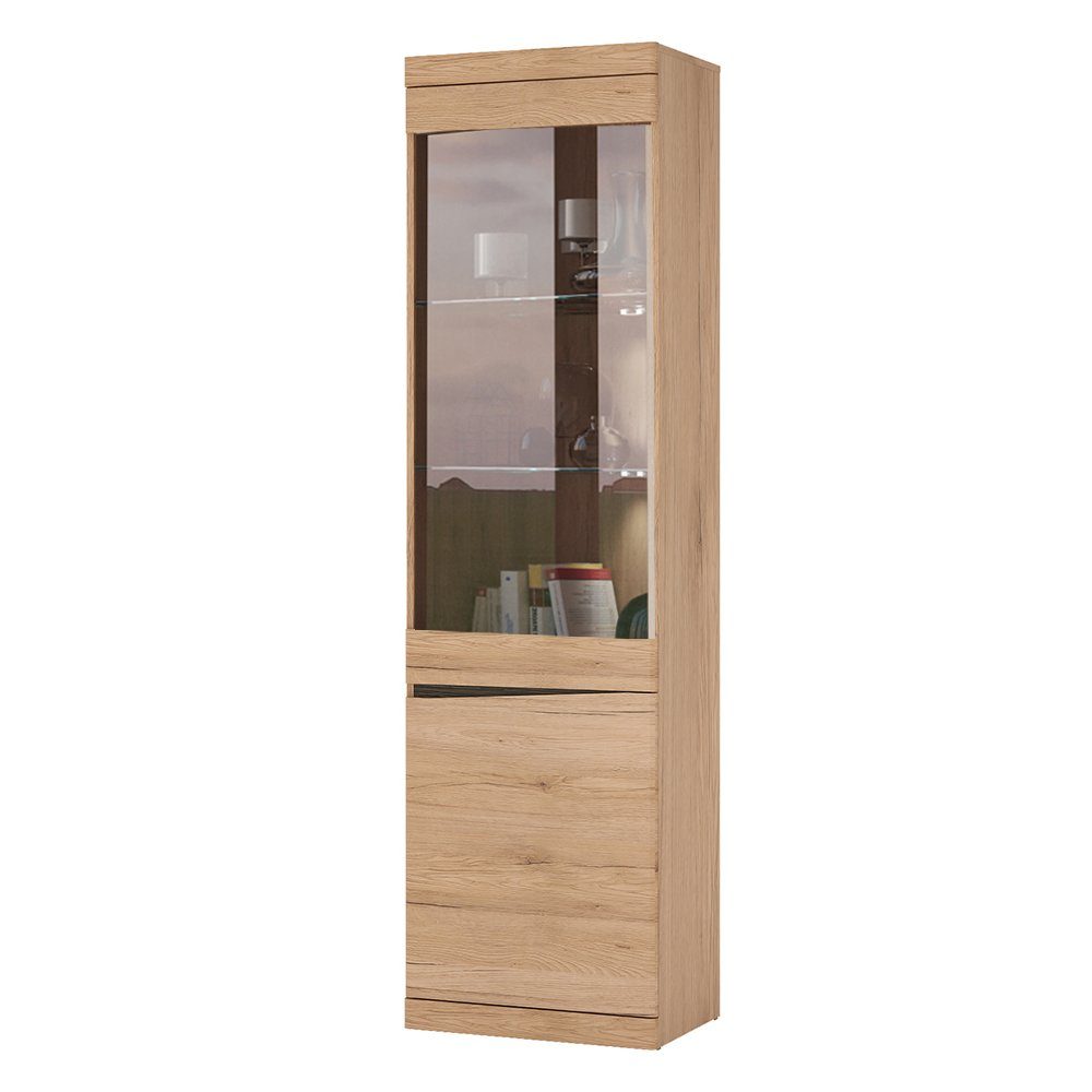 Lomadox Vitrine SANFORD-129 San Remo Eiche günstig online kaufen