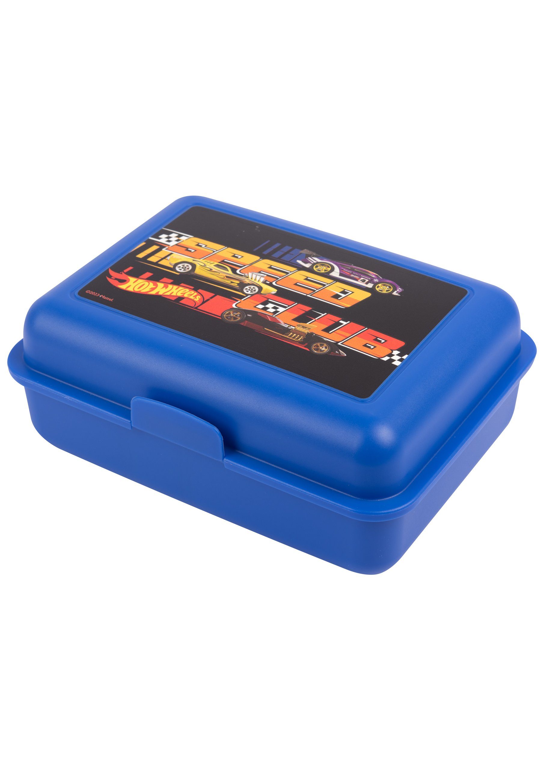 United Labels® mit - - Trennwand Lunchbox Speed Blau, Lunchbox Brotdose Wheels Hot (PP) Club Kunststoff