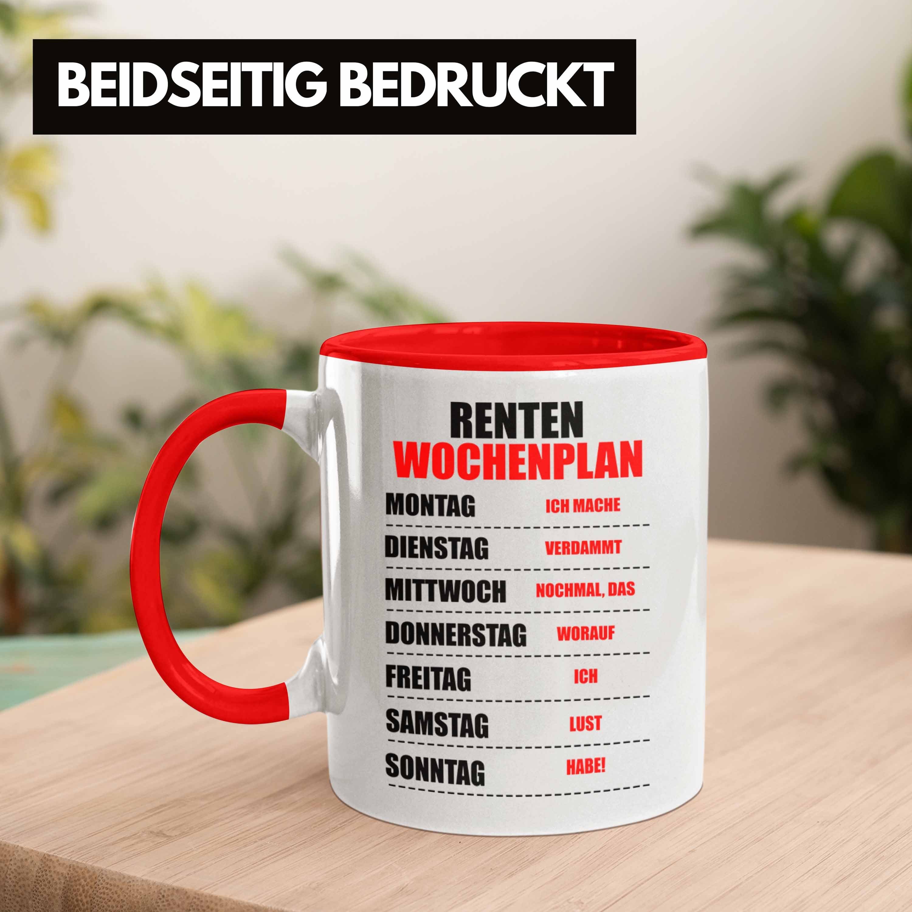 Abschied Frau Rentnerin Rente Rot Ruhestand Geschenk Tasse Trendation Renter für Lustig Mann Tasse Renteneintritt - Trendation Spruch