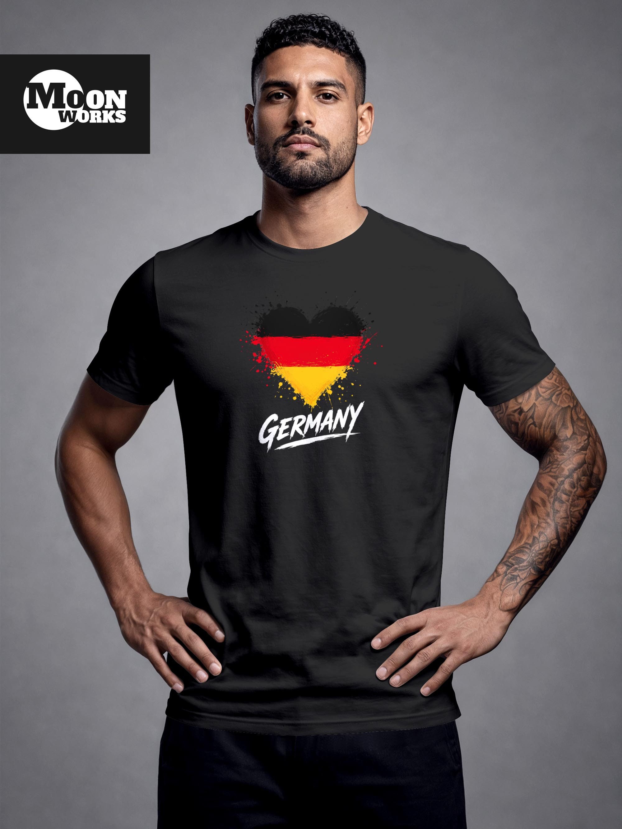 MoonWorks Print-Shirt Herren T-Shirt Deutschland Fußball WM-Shirt 2026 Fanshirt Trikot mit Print