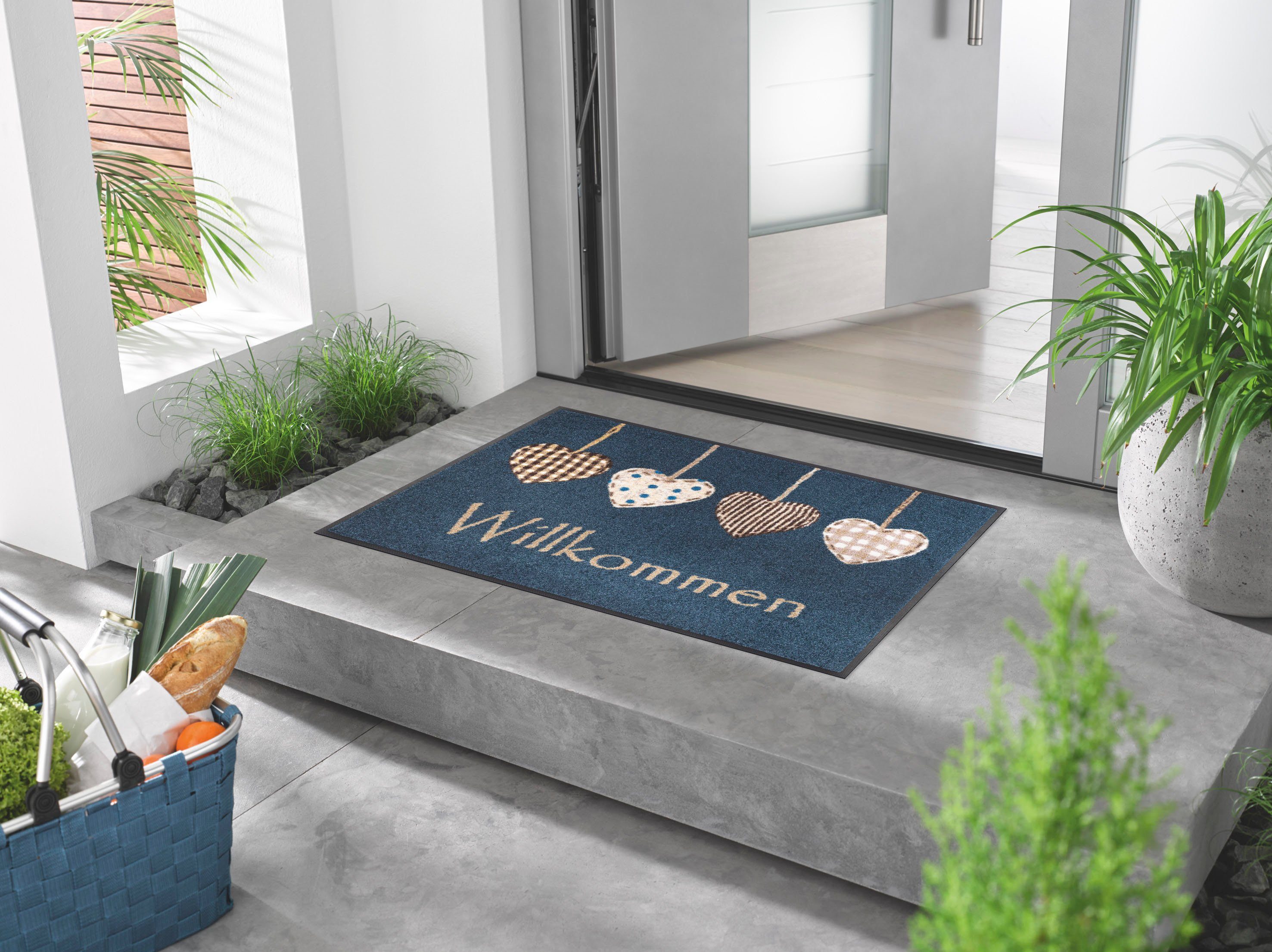 wash+dry by Kleen-Tex Fußmatte Cottage Hearts, rechteckig, Höhe: 7 mm, Schm günstig online kaufen