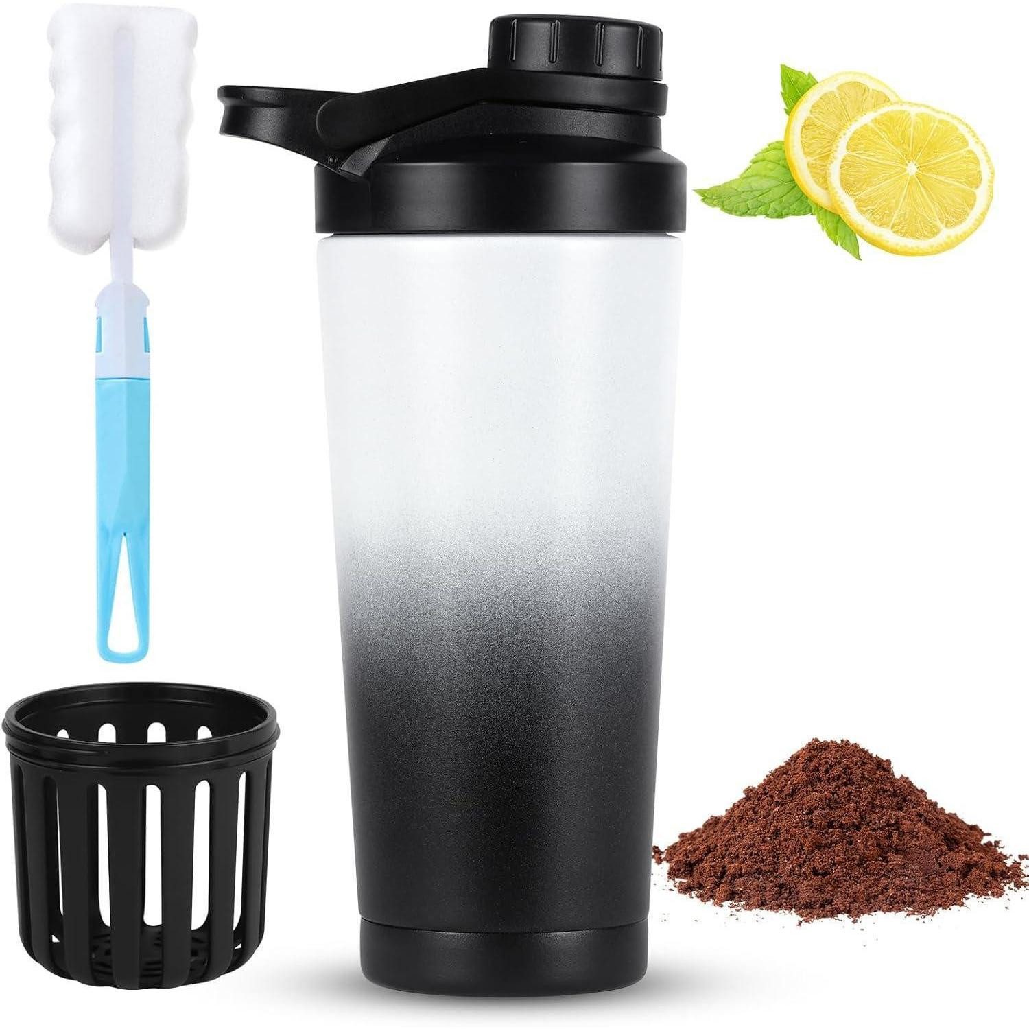 Protein Shaker Protein Shaker 750ml Edelstahl Auslaufsicher BPAfrei C-750ml