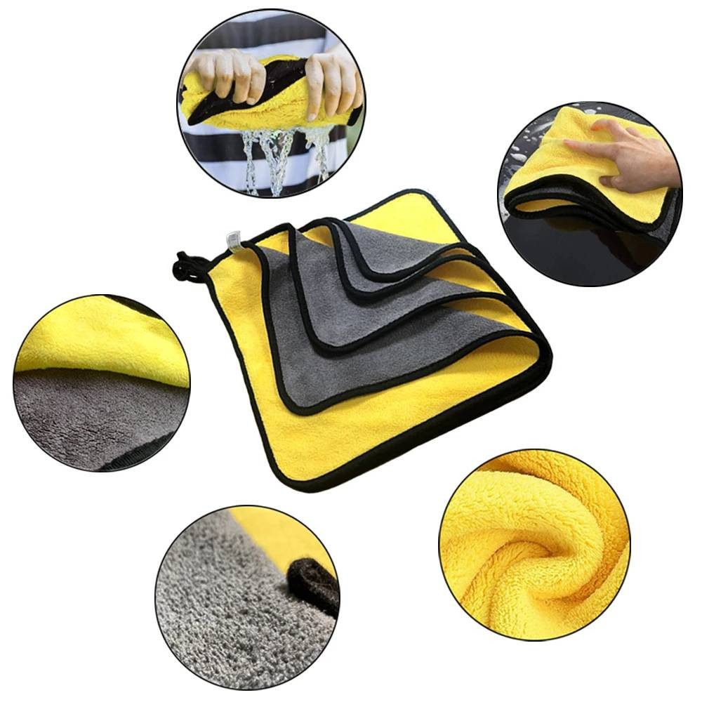 Blusmart Mikrofasertücher Autopflege Mikrofasertuch (30x30 cm, Sehr Weich Autoreinigung Poliertuch, 6-tlg., Extrem Saugstark, Für Pflege von Motorrad Hause Küche)